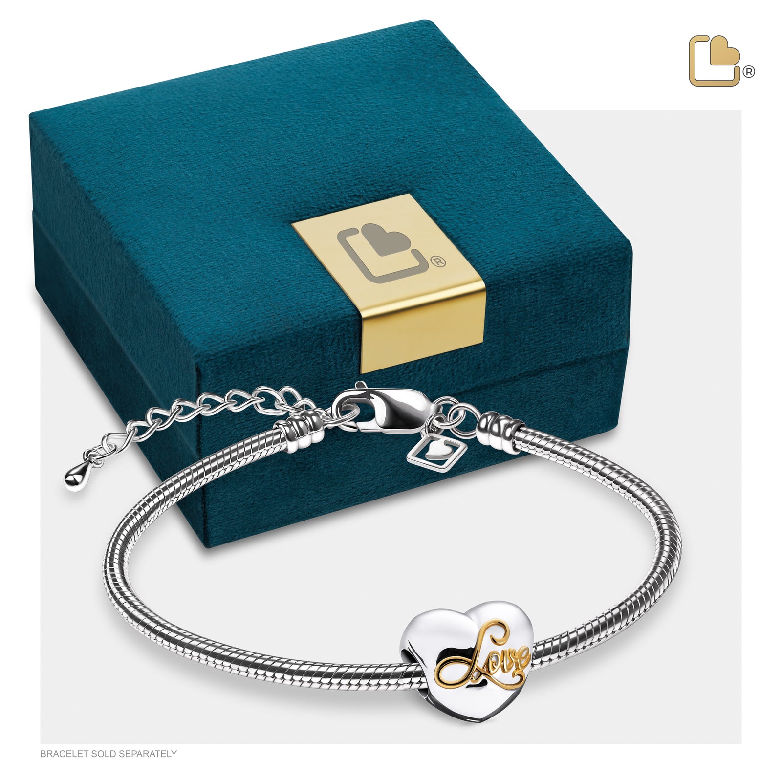 BD2002 Spell your Love Ashes Bead Pol Silver & Gold Vermeil
