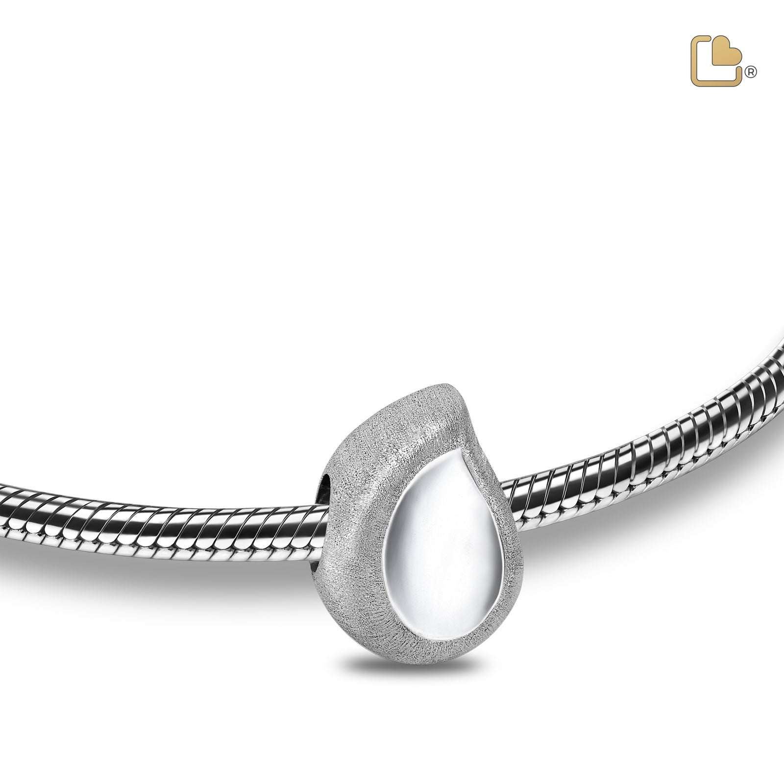 BD2060 TearDrop Ashes Bead Pol & Bru Silver