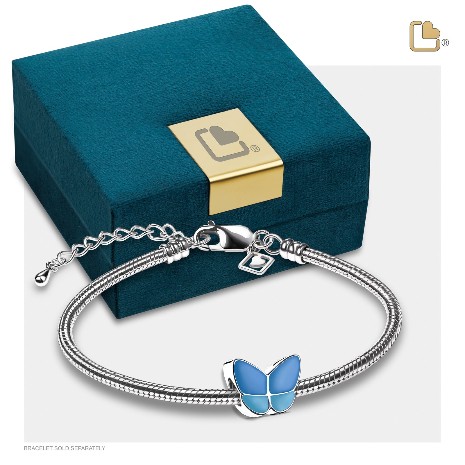 BD2091 Wings of Hope Ashes Bead Pearl Blue & Pol Silver