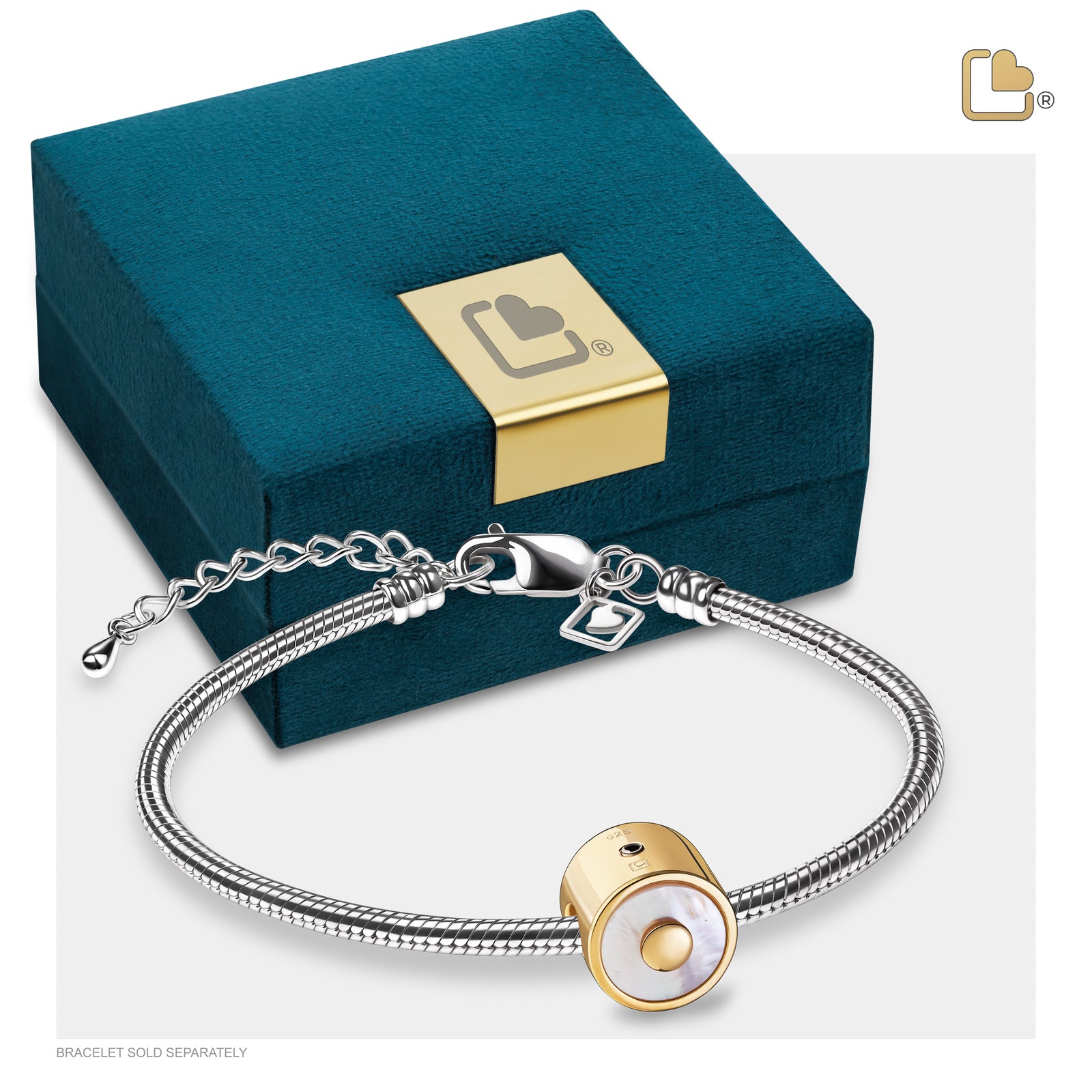 BD2122 Mother of Pearl Ashes Bead Pol Gold Vermeil