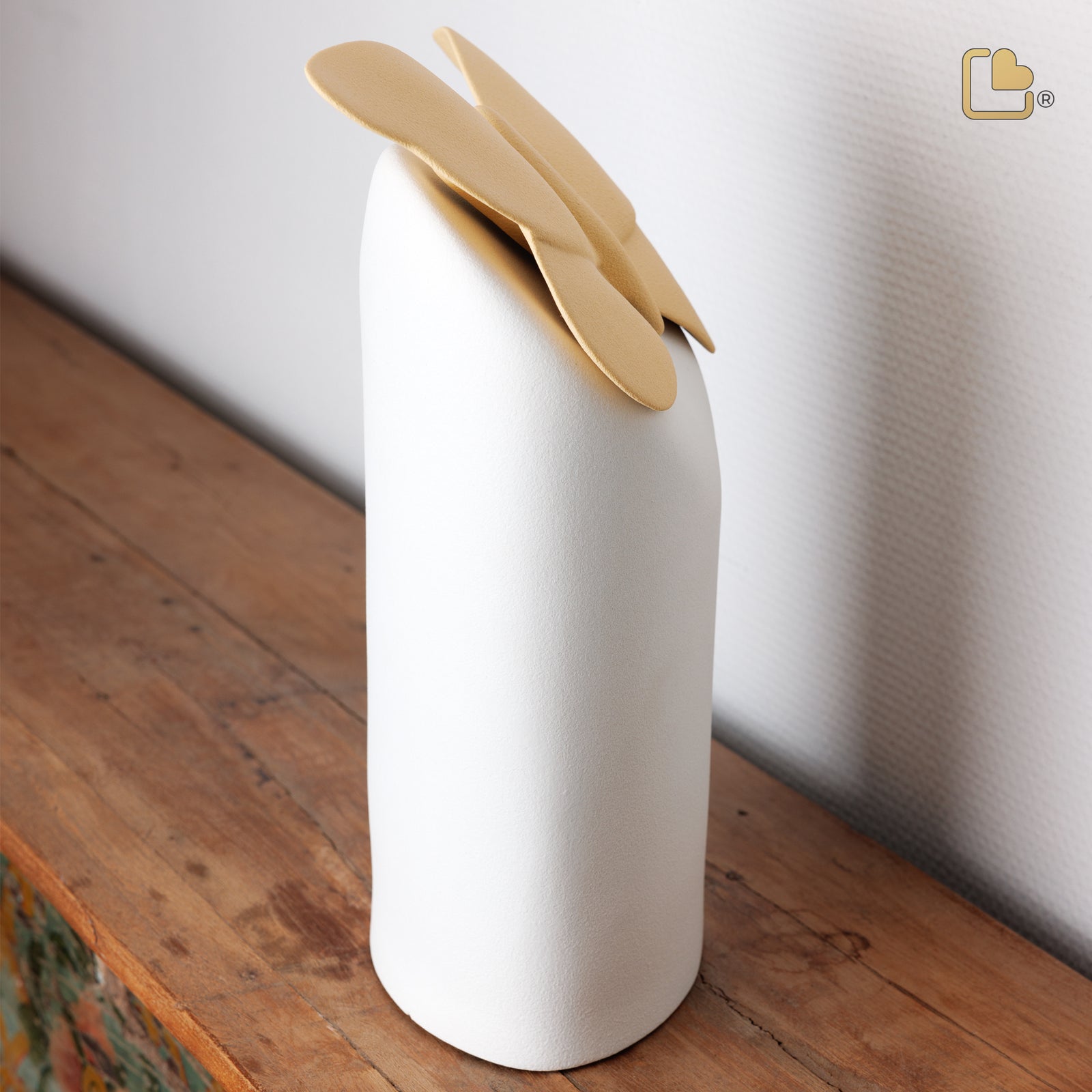 CA151 Paradise Butterfly Standard Adult Urn White & Yellow