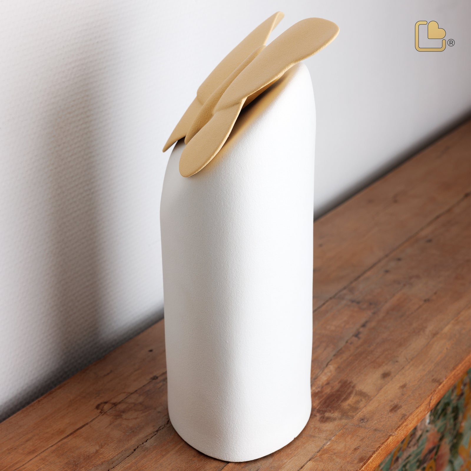 CA151 Paradise Butterfly Standard Adult Urn White & Yellow