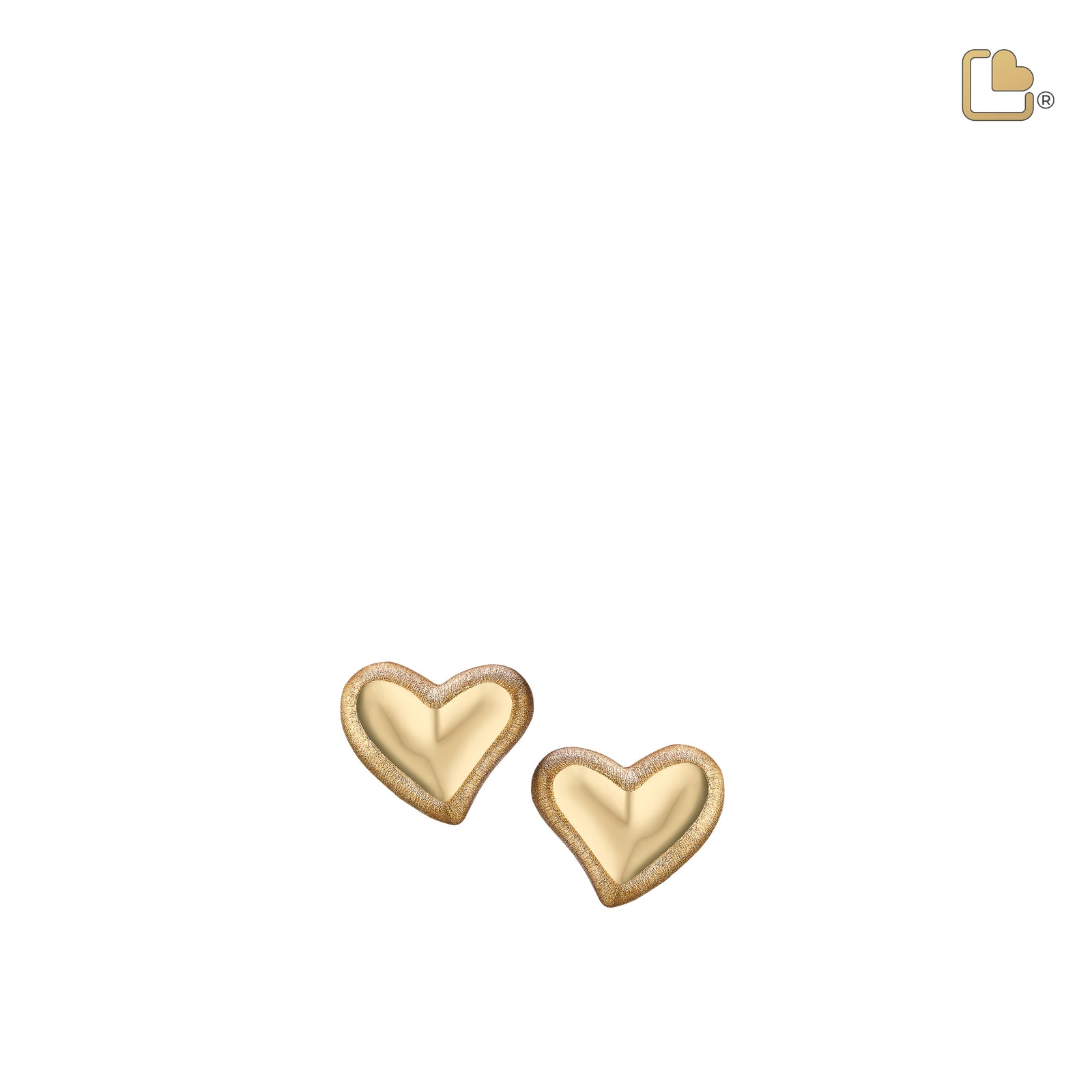 ER1001 Leaning Heart Stud Earrings Pol & Bru Gold Vermeil