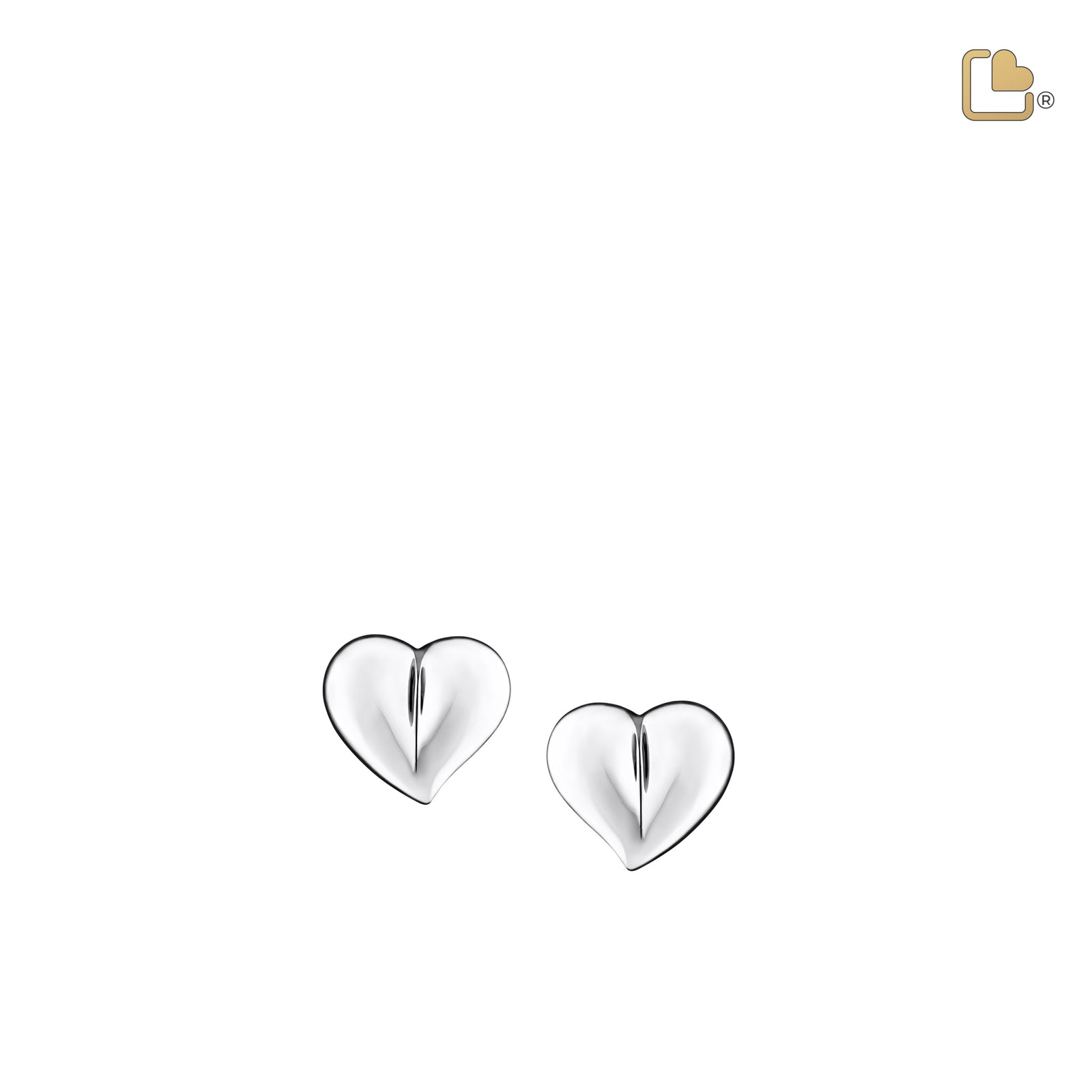 ER1010 LoveHeart Stud Earrings Pol Silver