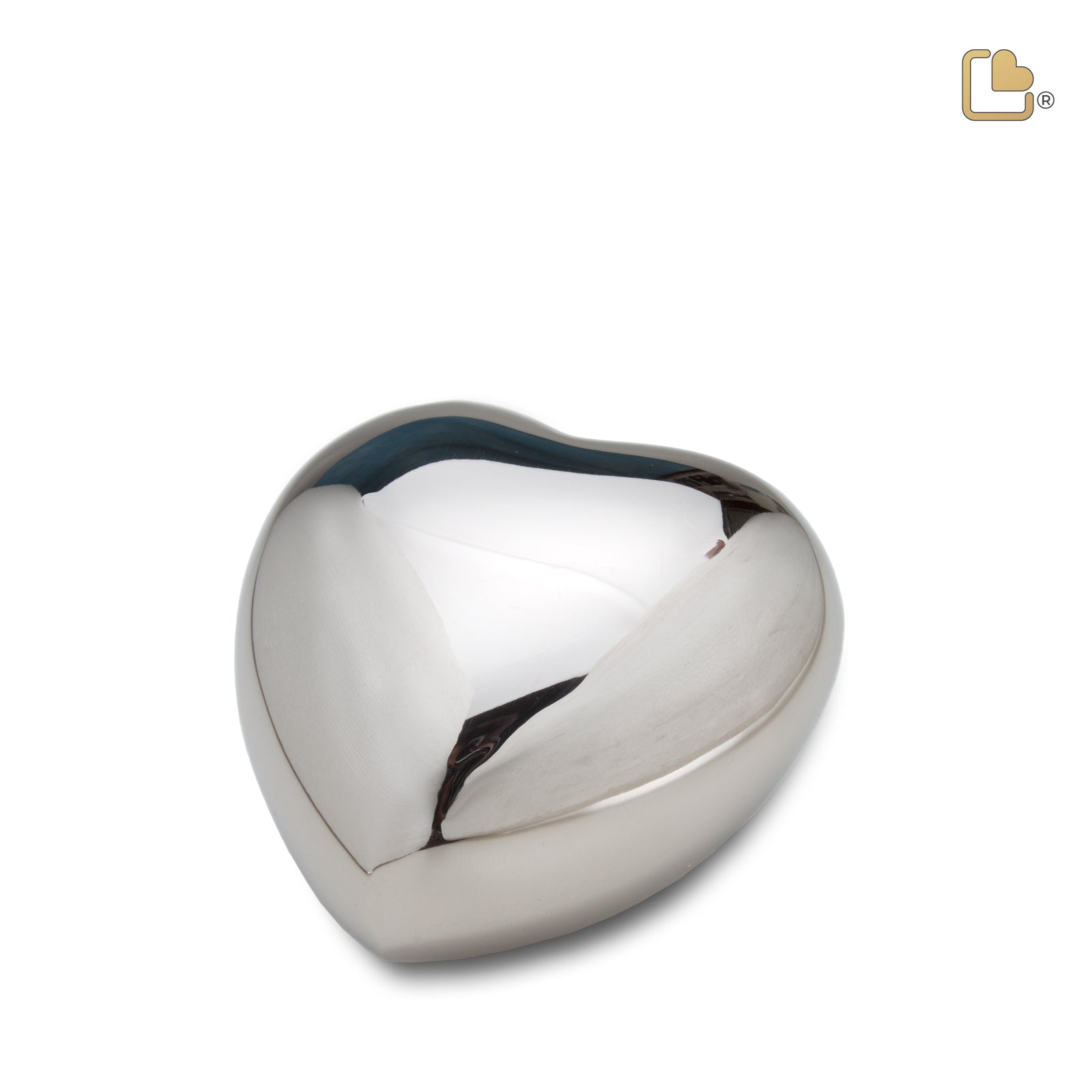 H675 Heart Keepsake Urn Pol Silver