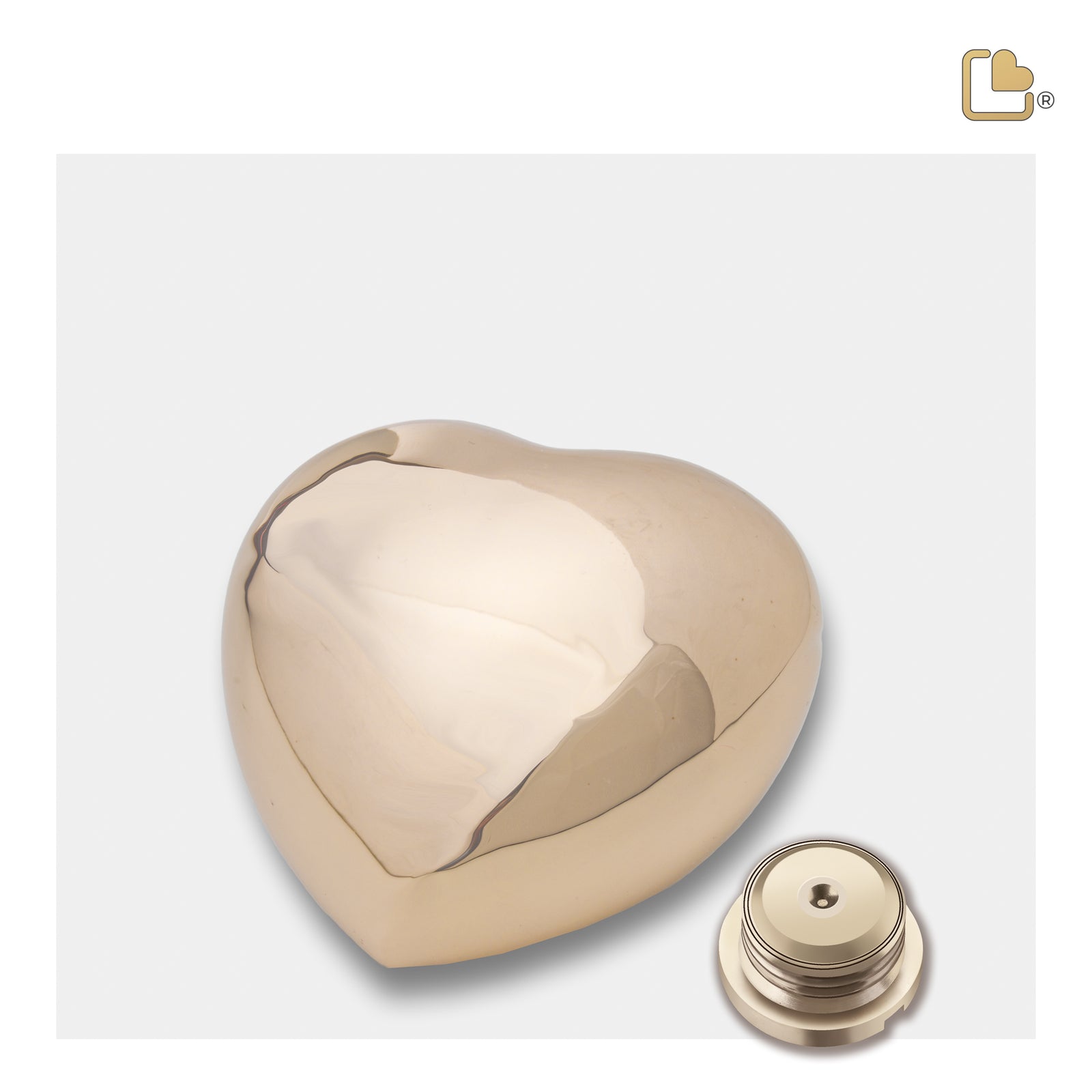 H677 Heart Keepsake Urn Pol Gold