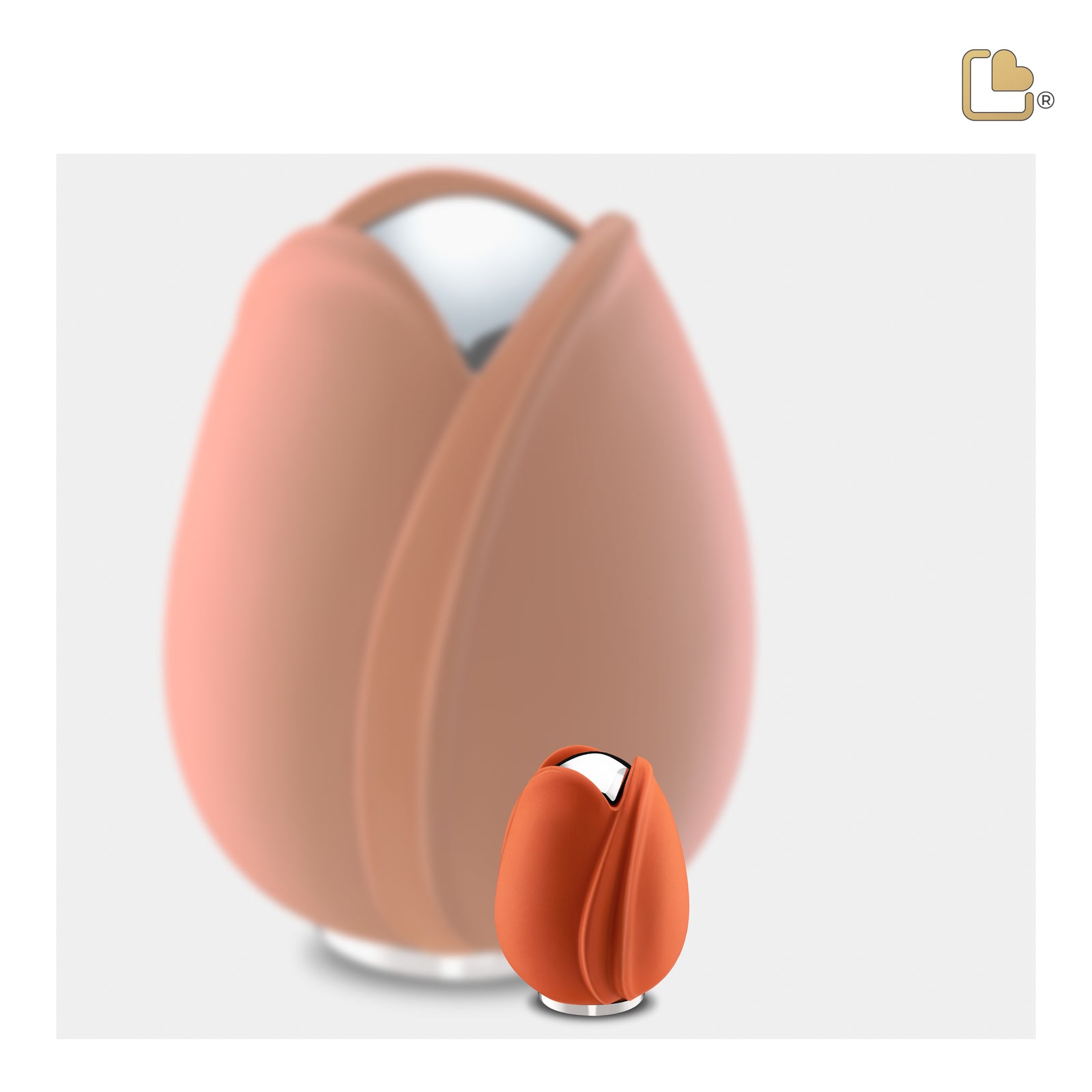 K1051 Tulip Keepsake Urn Orange & Pol Silver