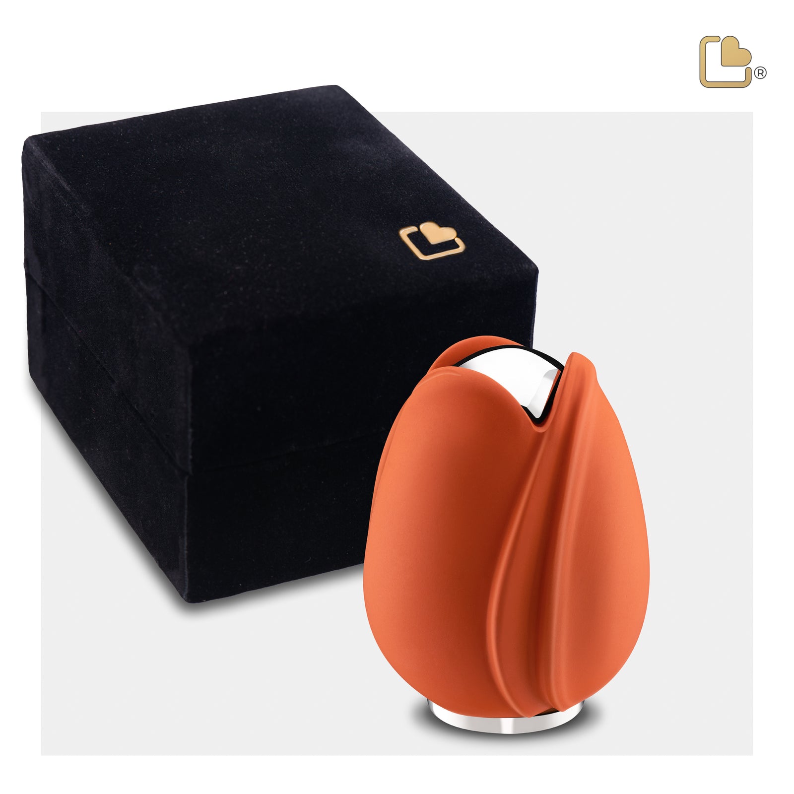 K1051 Tulip Keepsake Urn Orange & Pol Silver