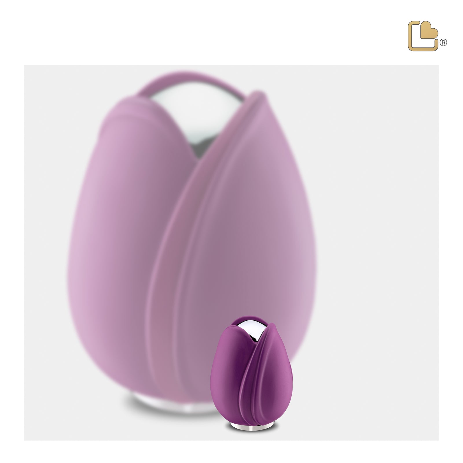 K1054 Tulip Keepsake Urn Purple & Pol Silver