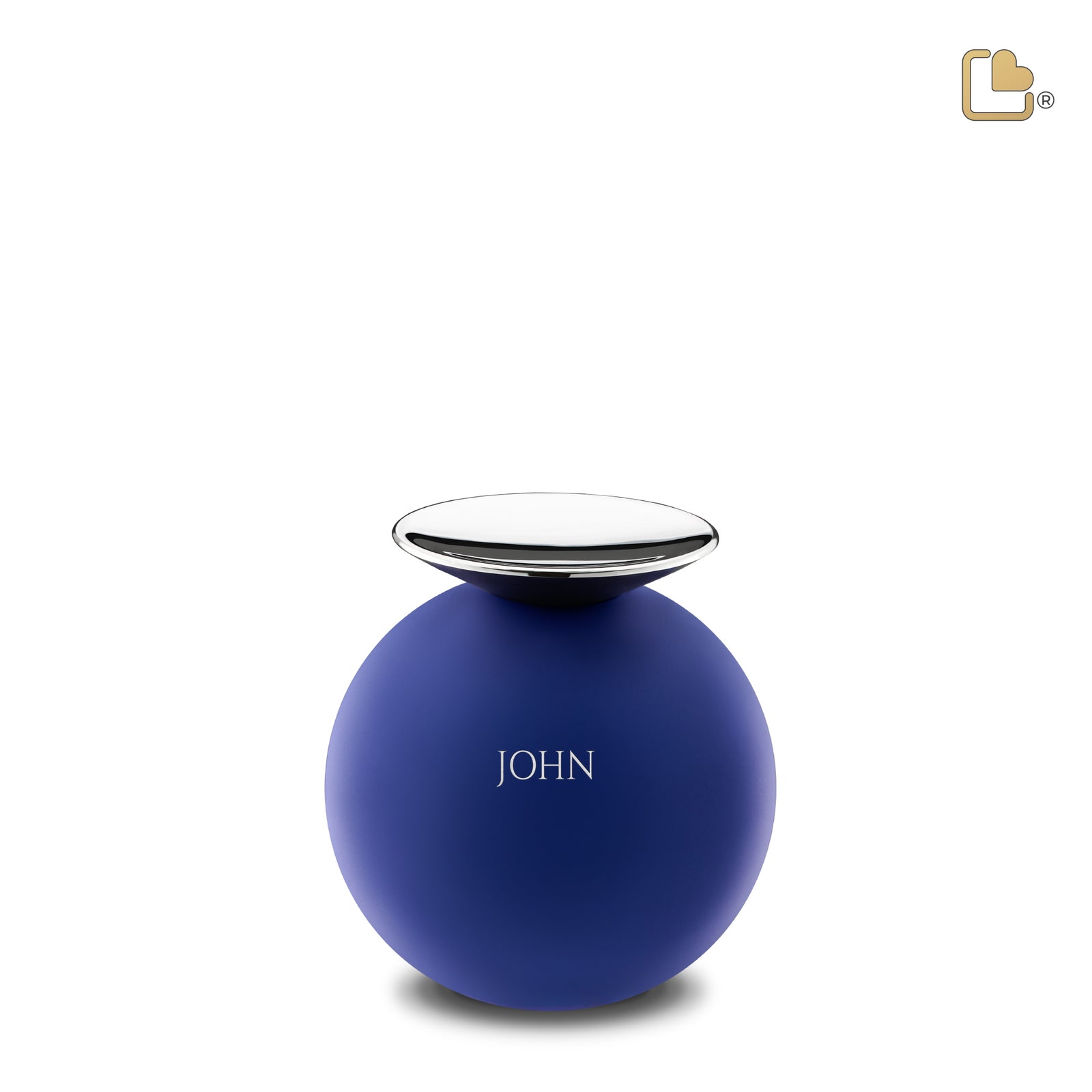 K1073 Crescent Sphere Keepsake Urn Navy & Pol Silver