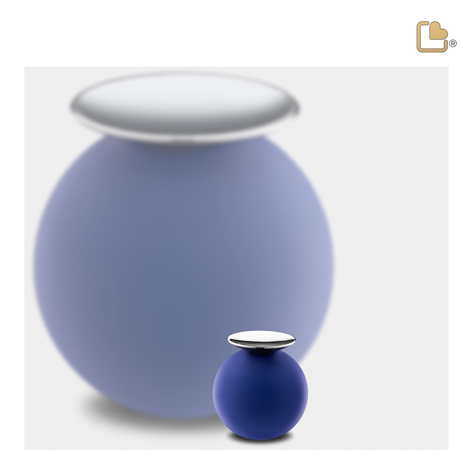K1073 Crescent Sphere Keepsake Urn Navy & Pol Silver