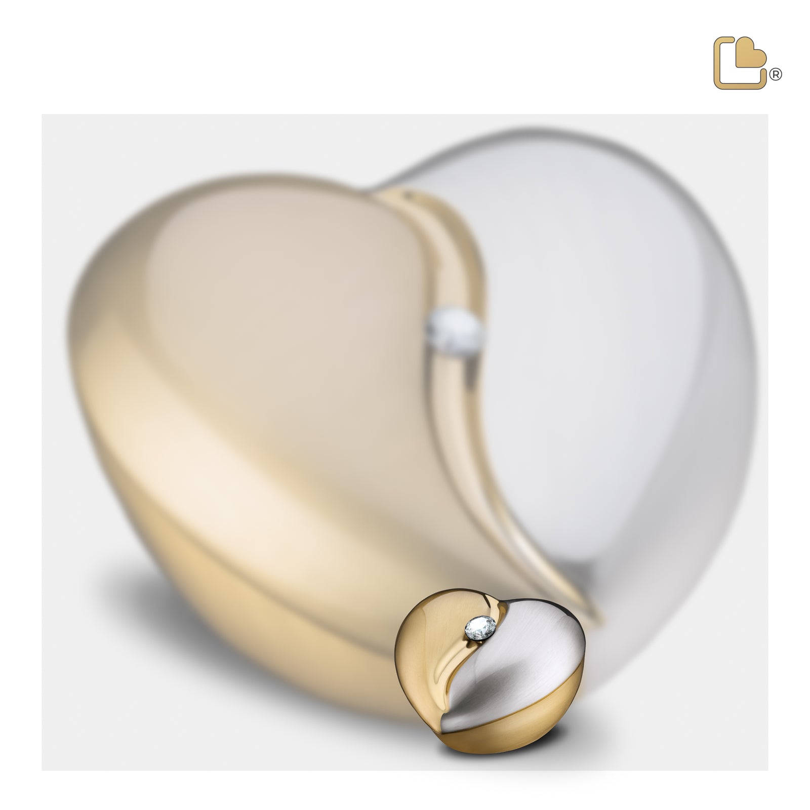K1111 HeartFelt Keepsake Urn Bru Gold w/Crystal