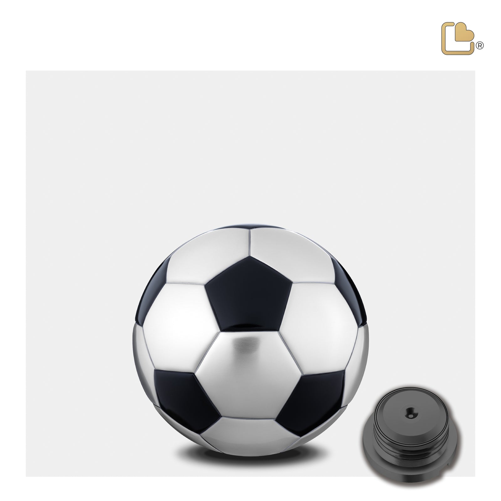 K1151 Football Keepsake Urn Matt Black & Bru Pewter