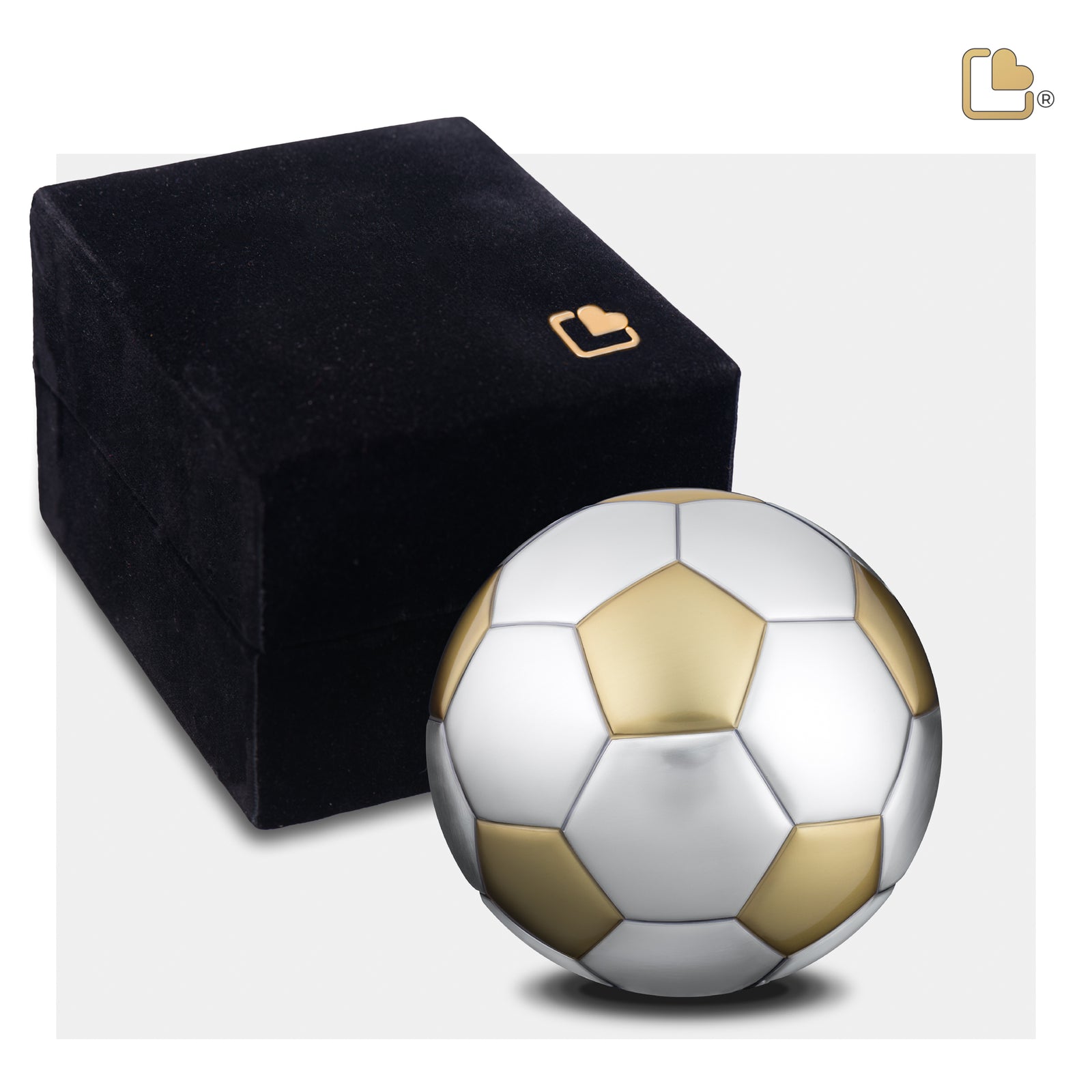 K1152 Football Keepsake Urn Bru Gold & Bru Pewter
