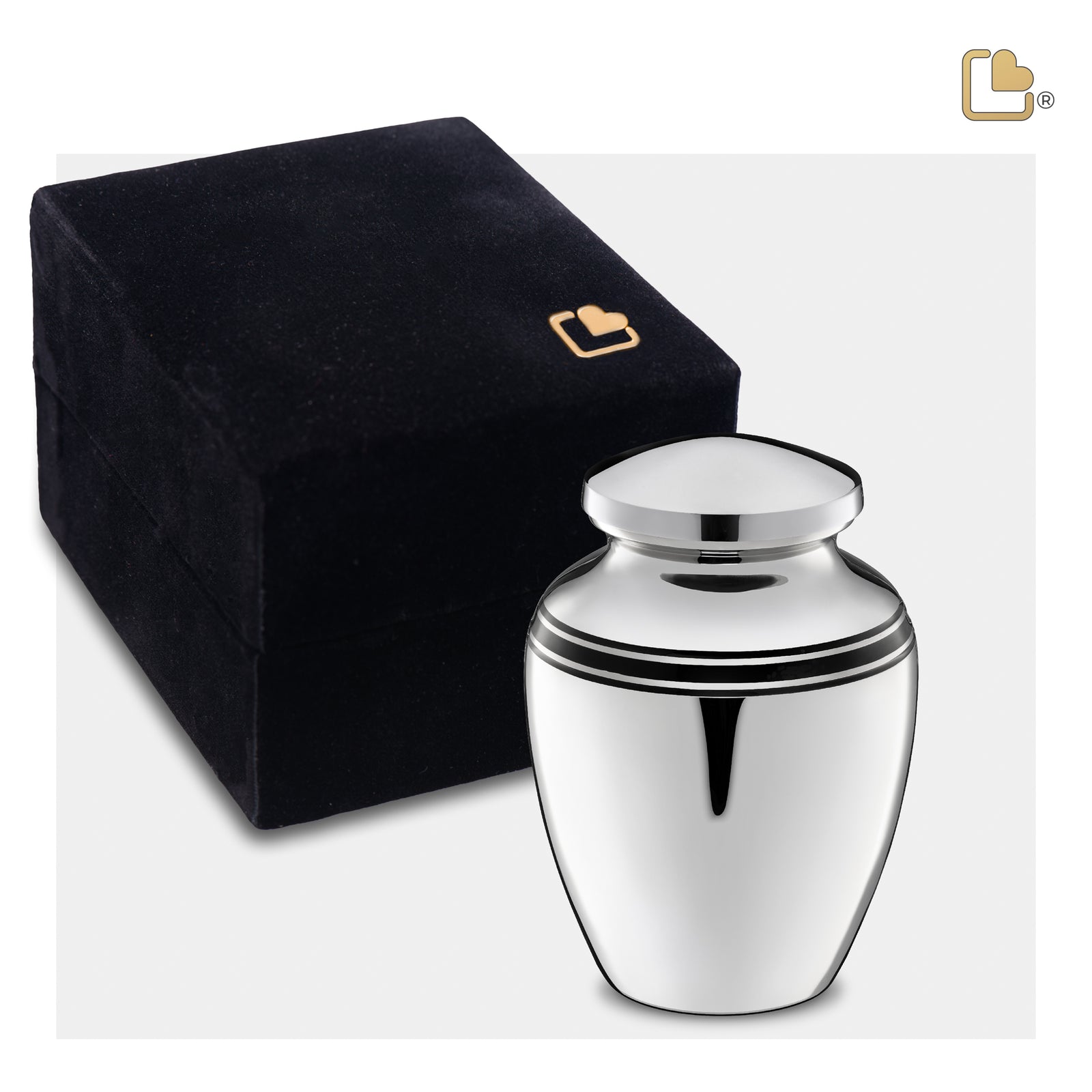 K218 ArtDeco Keepsake Urn Pol Silver