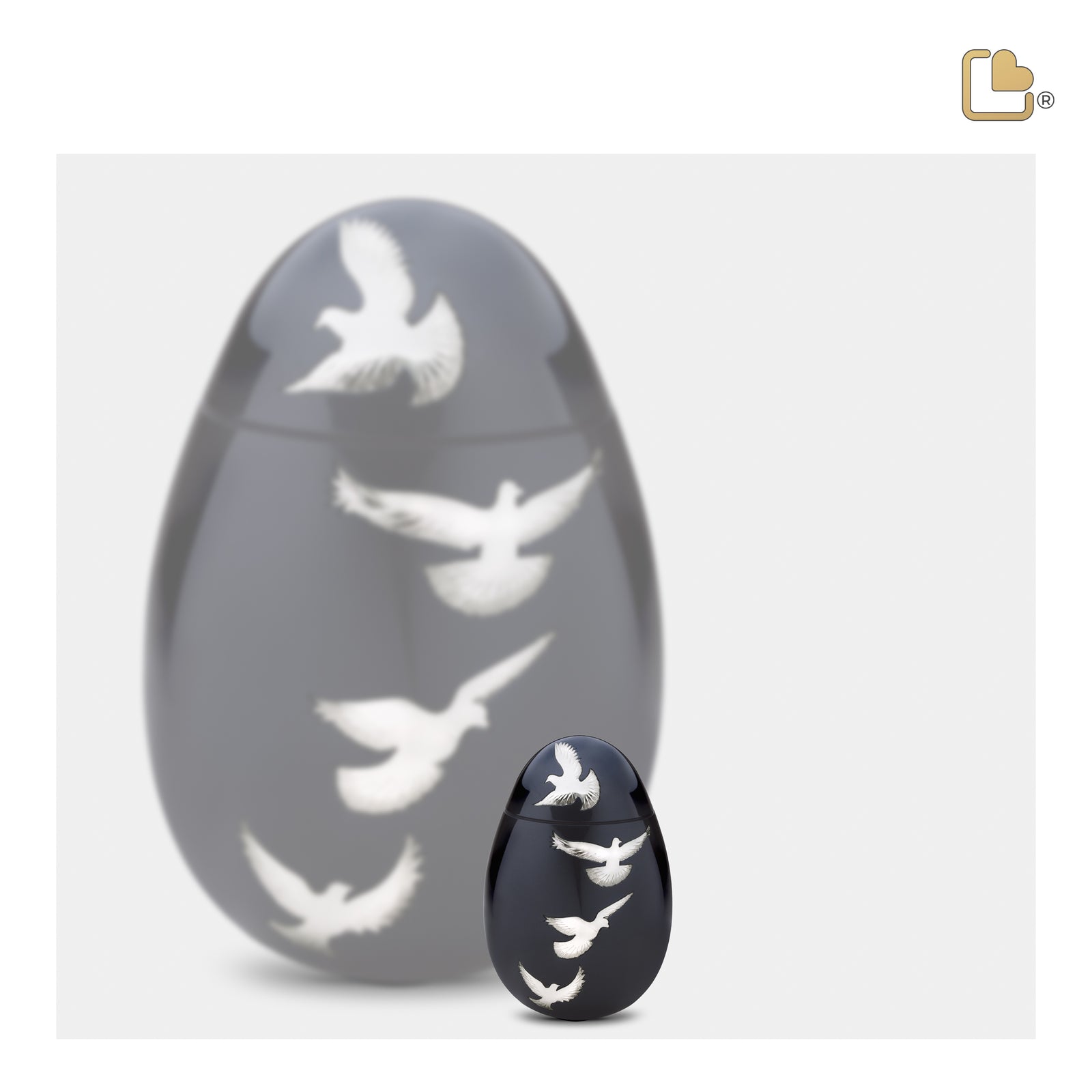 K270 Nirvana Adieu Keepsake Urn Midnight & Pol Silver