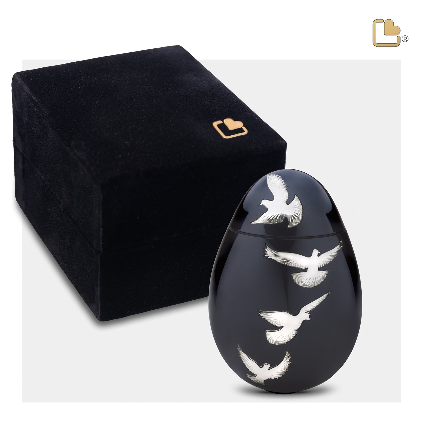 K270 Nirvana Adieu Keepsake Urn Midnight & Pol Silver
