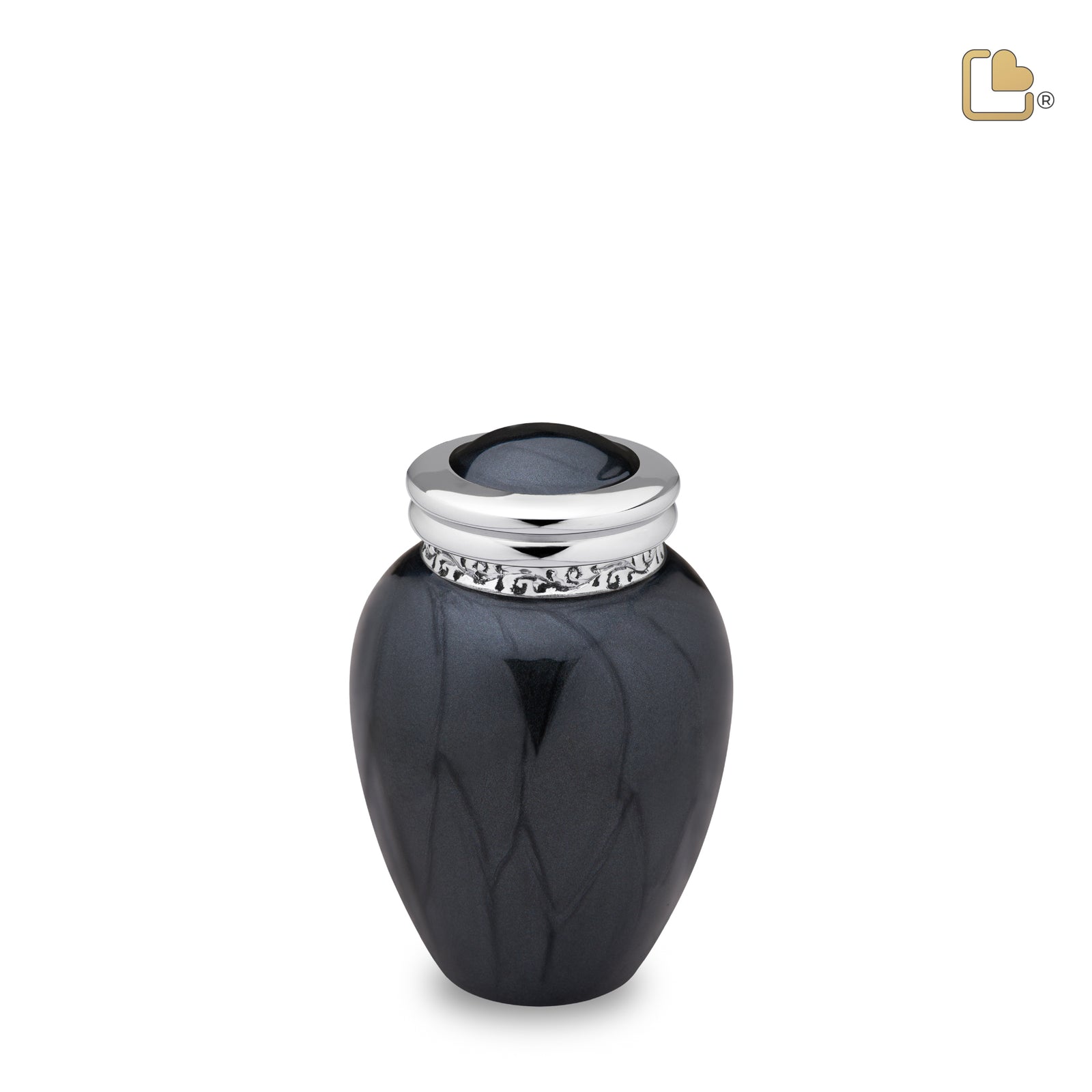 K292 Blessing Keepsake Urn Pearl Midnight & Pol Silver
