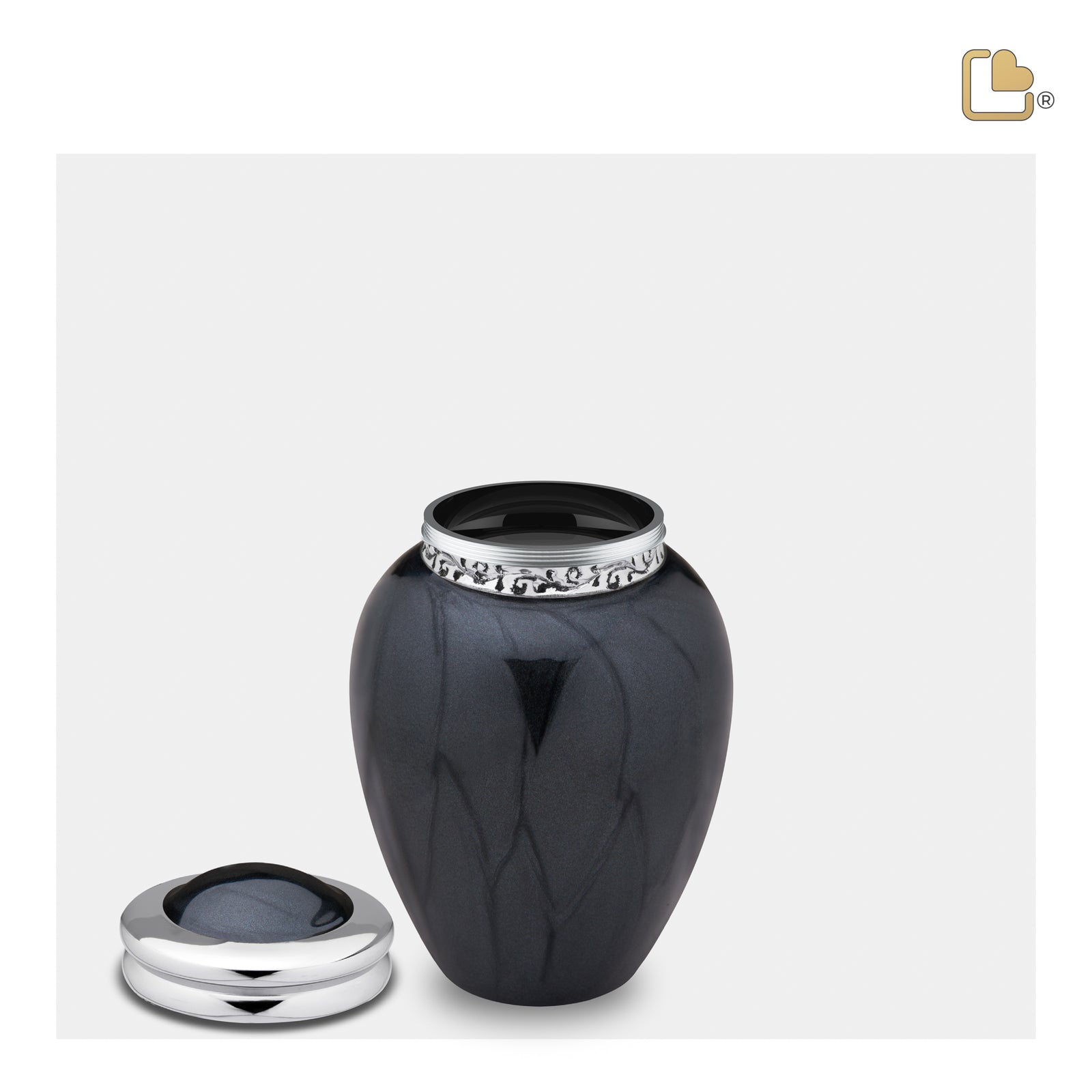K292 Blessing Keepsake Urn Pearl Midnight & Pol Silver
