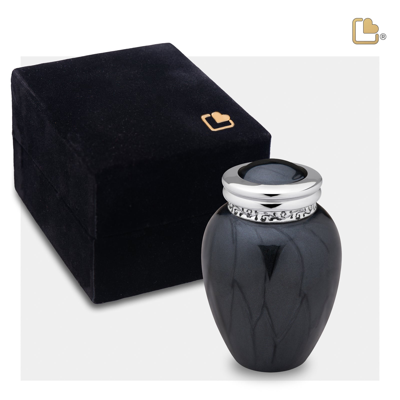K292 Blessing Keepsake Urn Pearl Midnight & Pol Silver