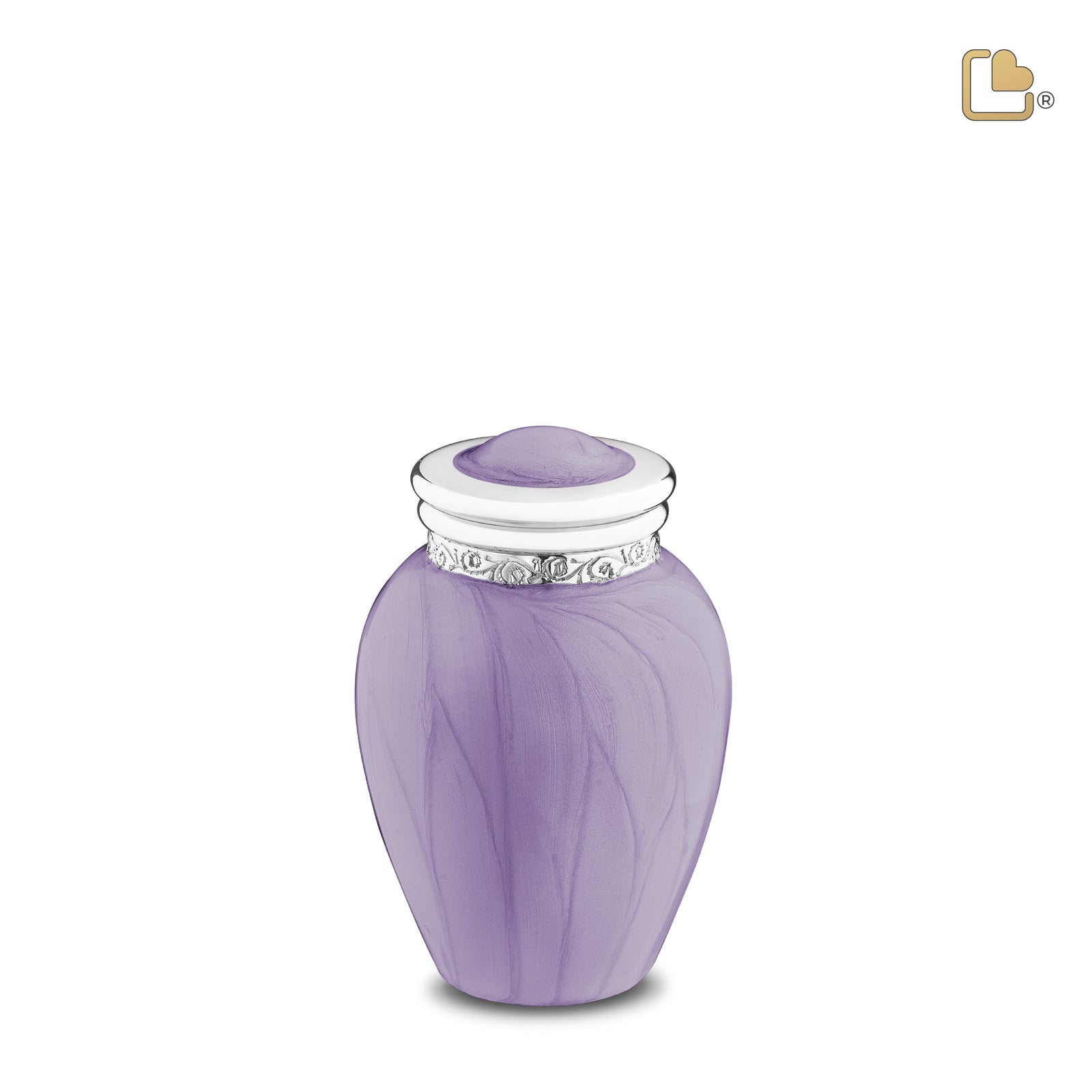 K298 Blessing Keepsake Urn Pearl Lavender & Pol Silver