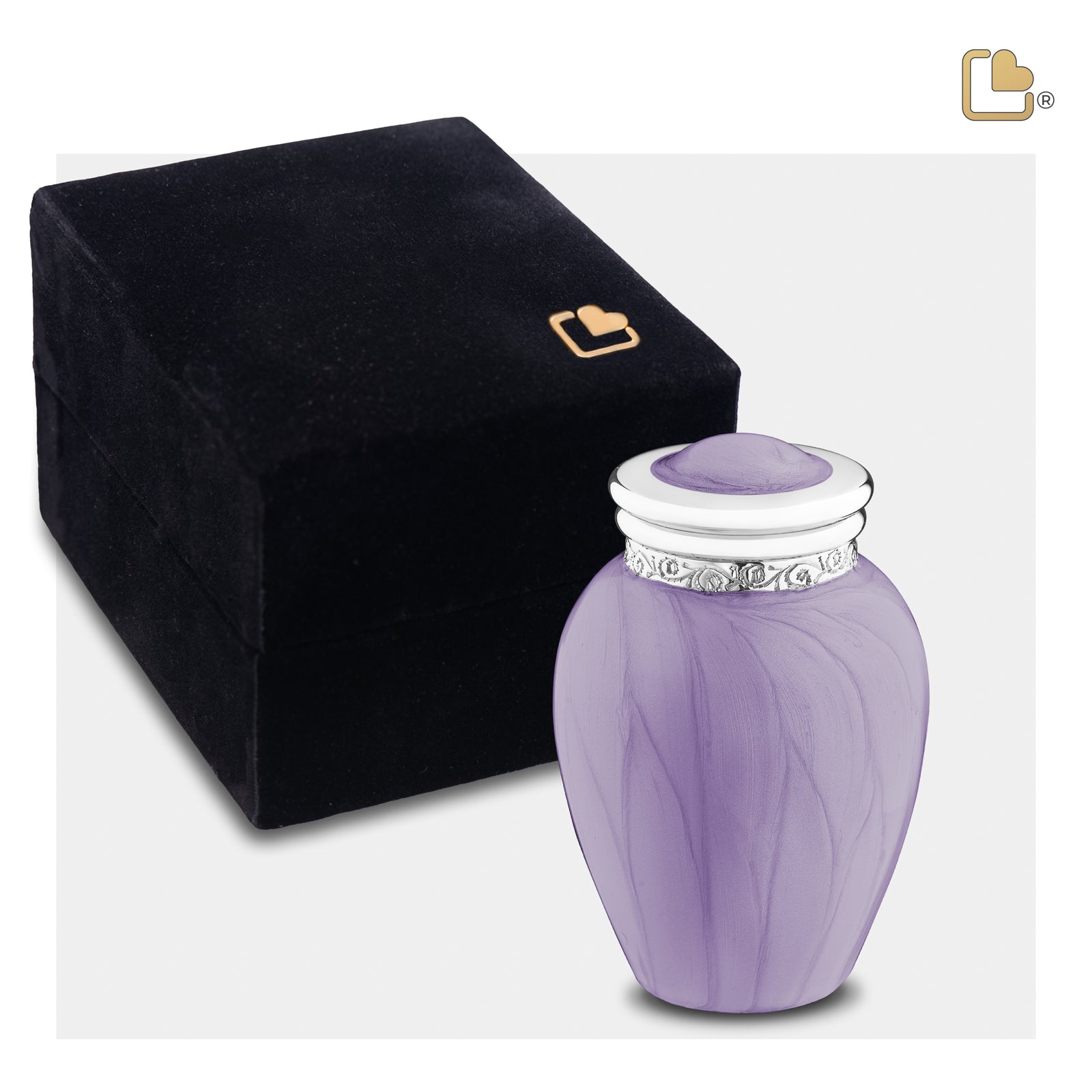 K298 Blessing Keepsake Urn Pearl Lavender & Pol Silver