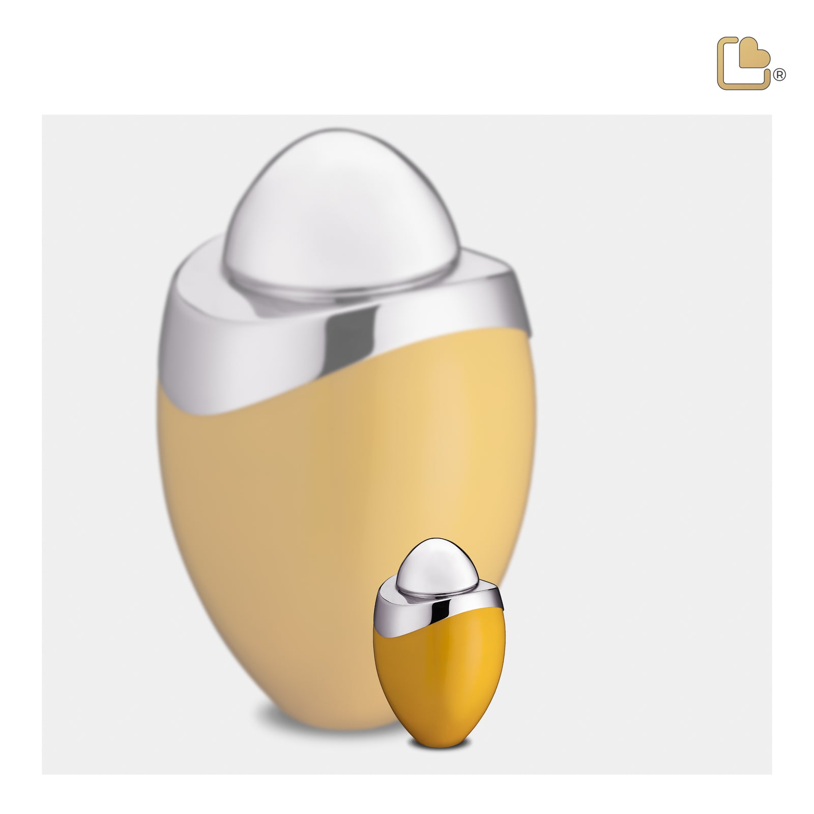 K360 Amore Keepsake Urn Yellow & Pol Silver