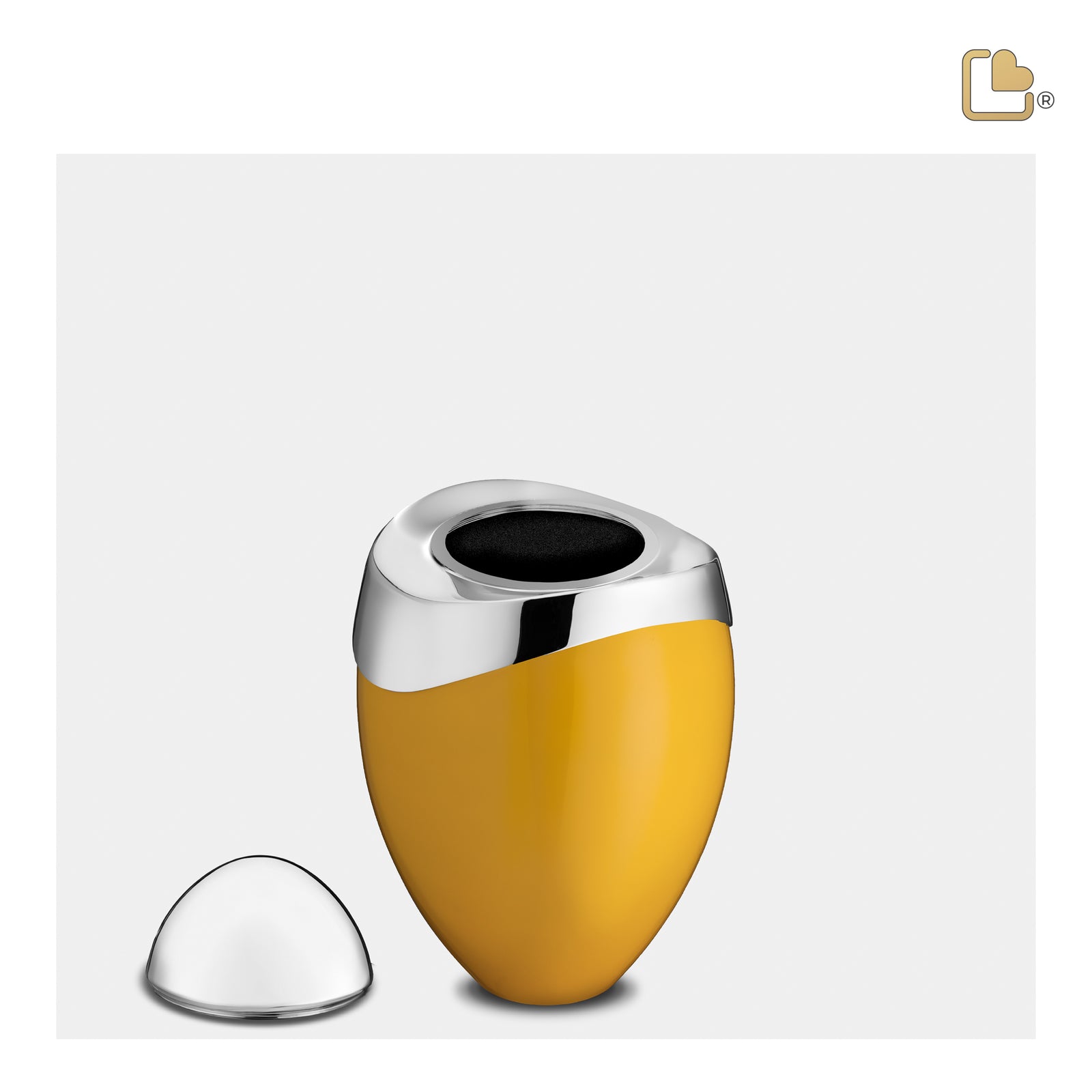 K360 Amore Keepsake Urn Yellow & Pol Silver