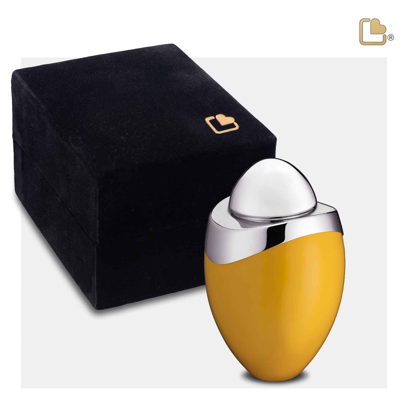 K360 Amore Keepsake Urn Yellow & Pol Silver