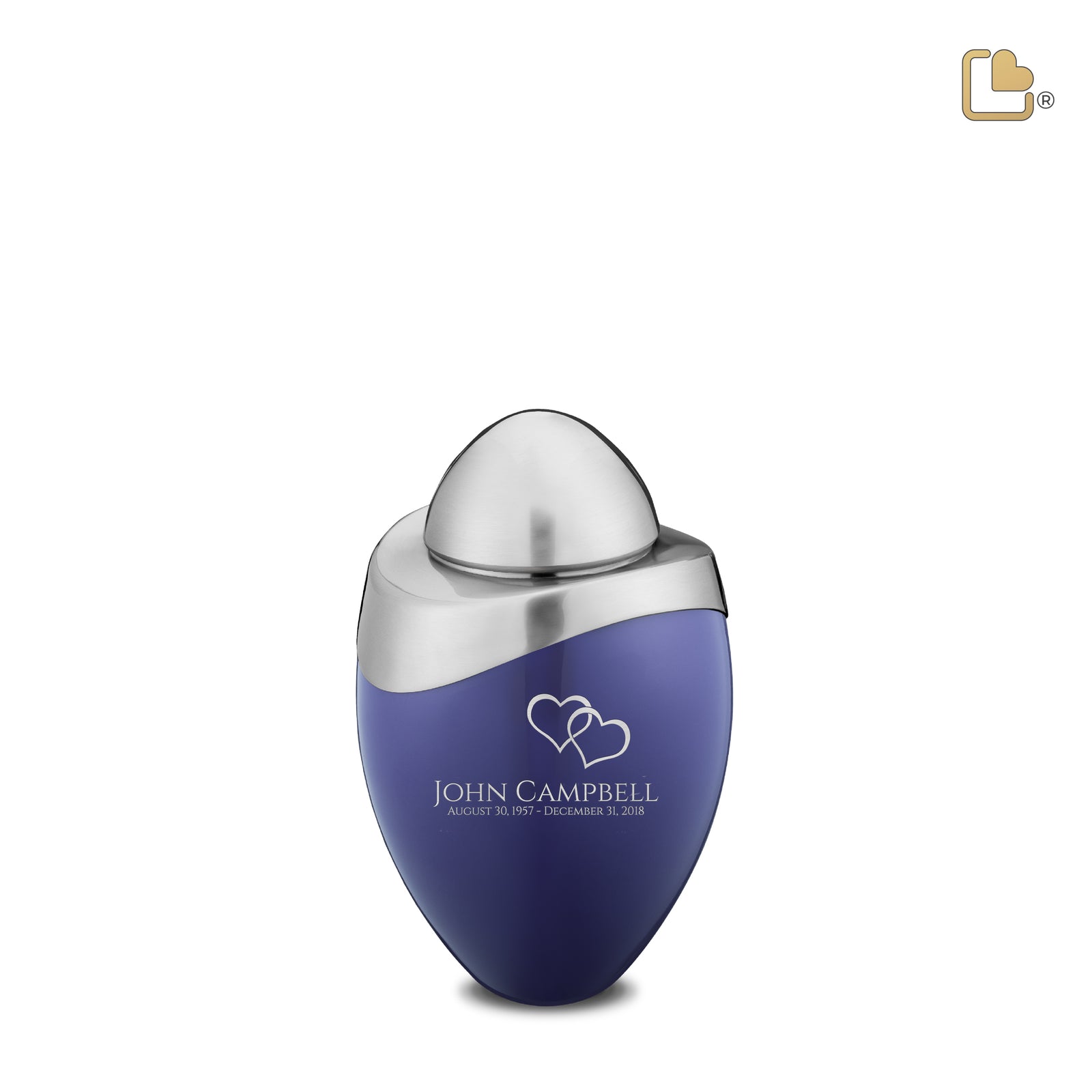 K361 Amore Keepsake Urn Blue & Bru Pewter