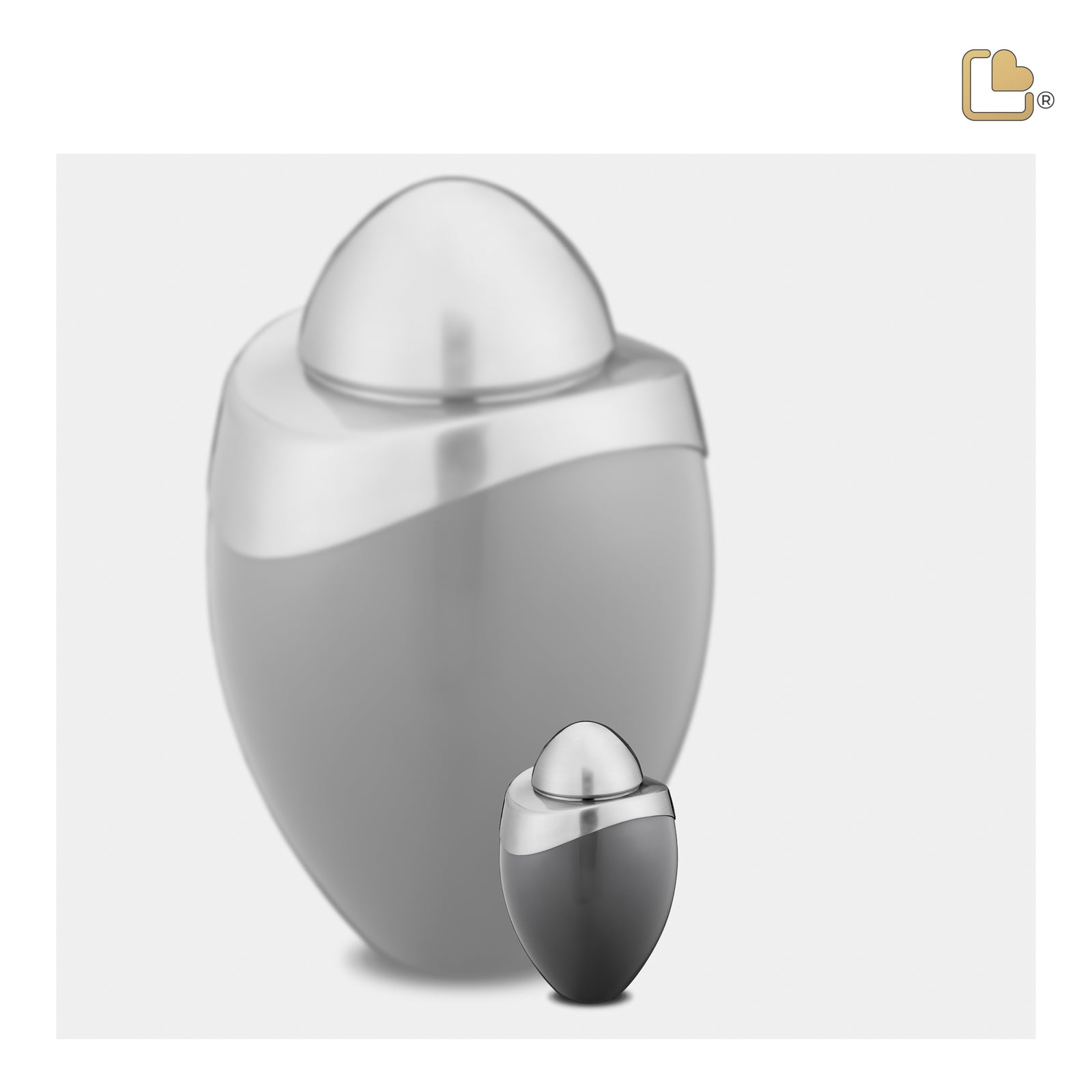 K364 Amore Keepsake Urn French Grey & Bru Pewter
