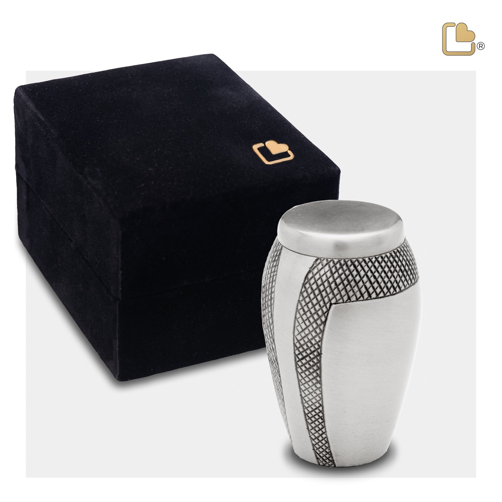 K505 Majestic Stripes Keepsake Urn Bru Pewter