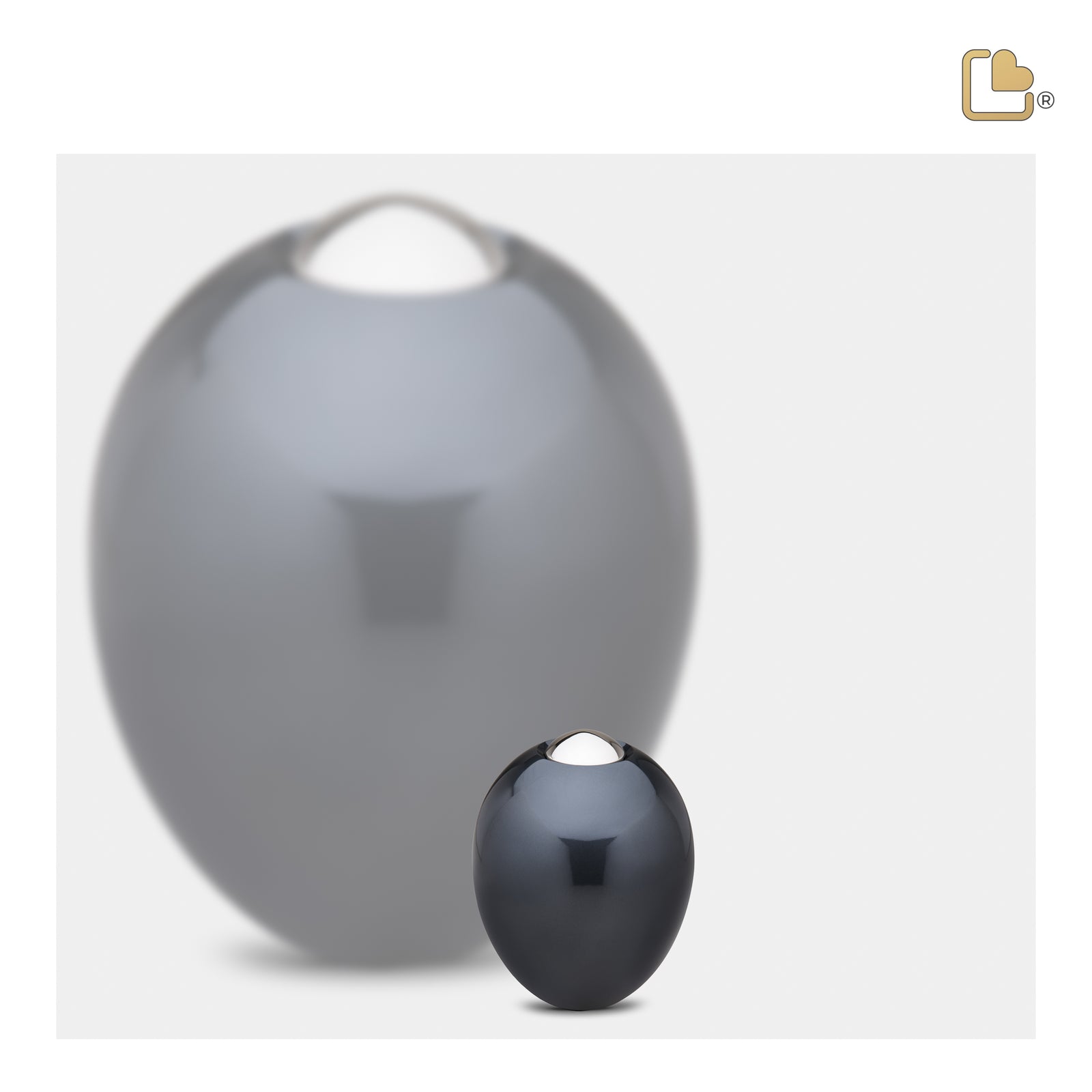 K510 Adore Keepsake Urn Midnight & Pol Silver