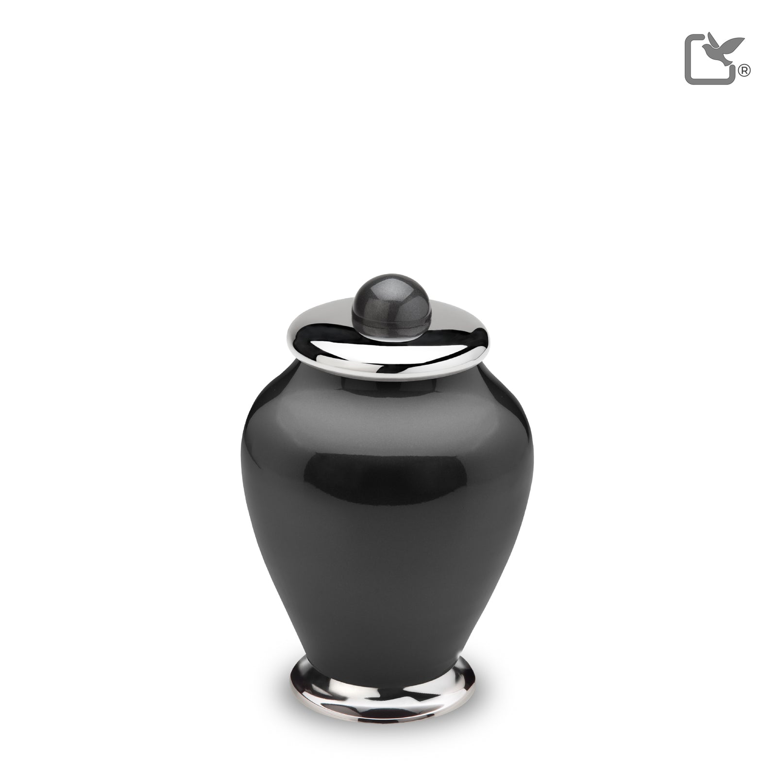 K520 Simplicity Keepsake Urn Midnight & Pol Silver
