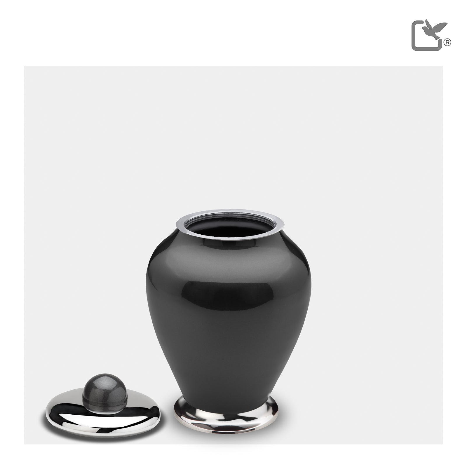 K520 Simplicity Keepsake Urn Midnight & Pol Silver