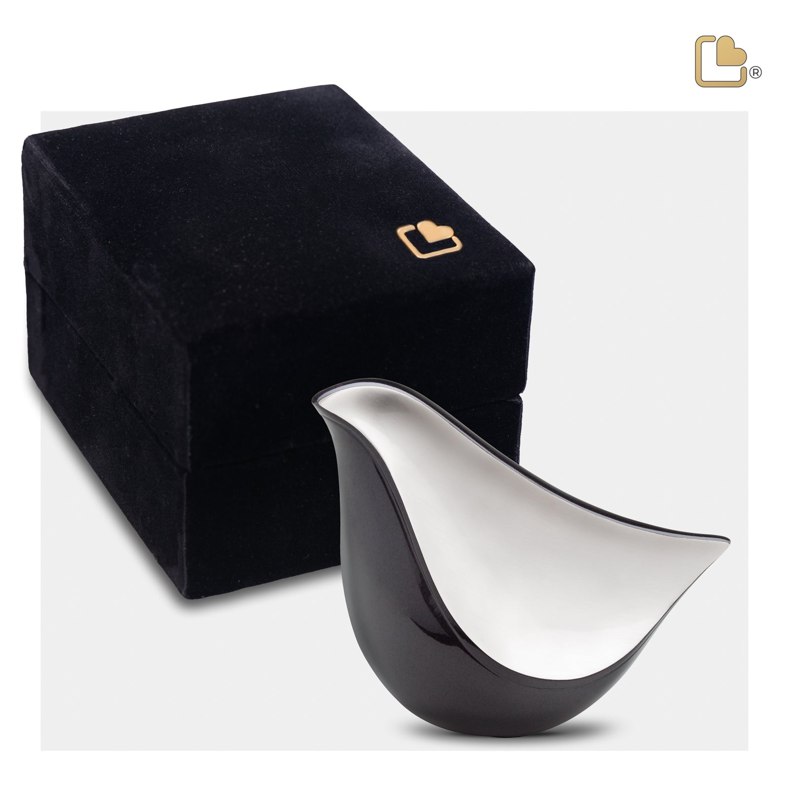 K550 LoveBird Keepsake Urn Midnight & Bru Pewter