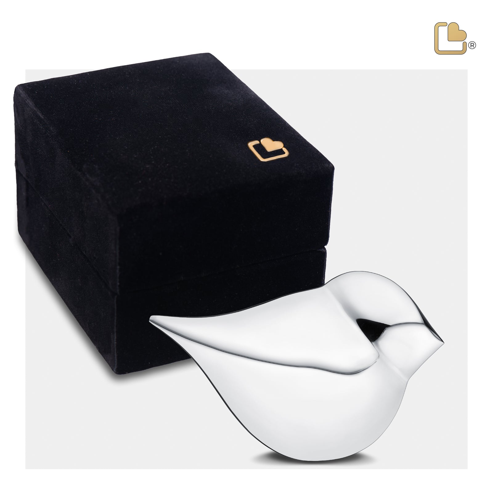 K563 SoulBird Female Keepsake Urn Pol Silver
