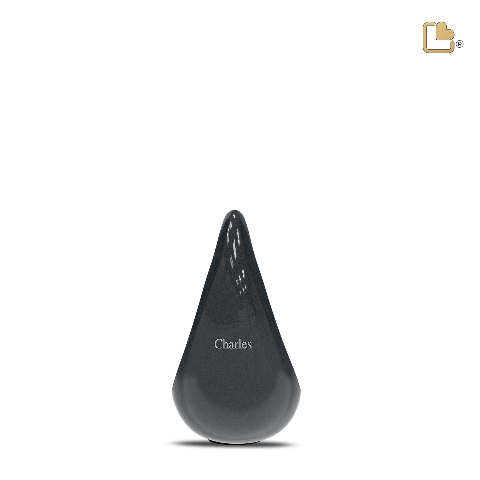 K580 TearDrop Keepsake Urn Midnight & Bru Pewter