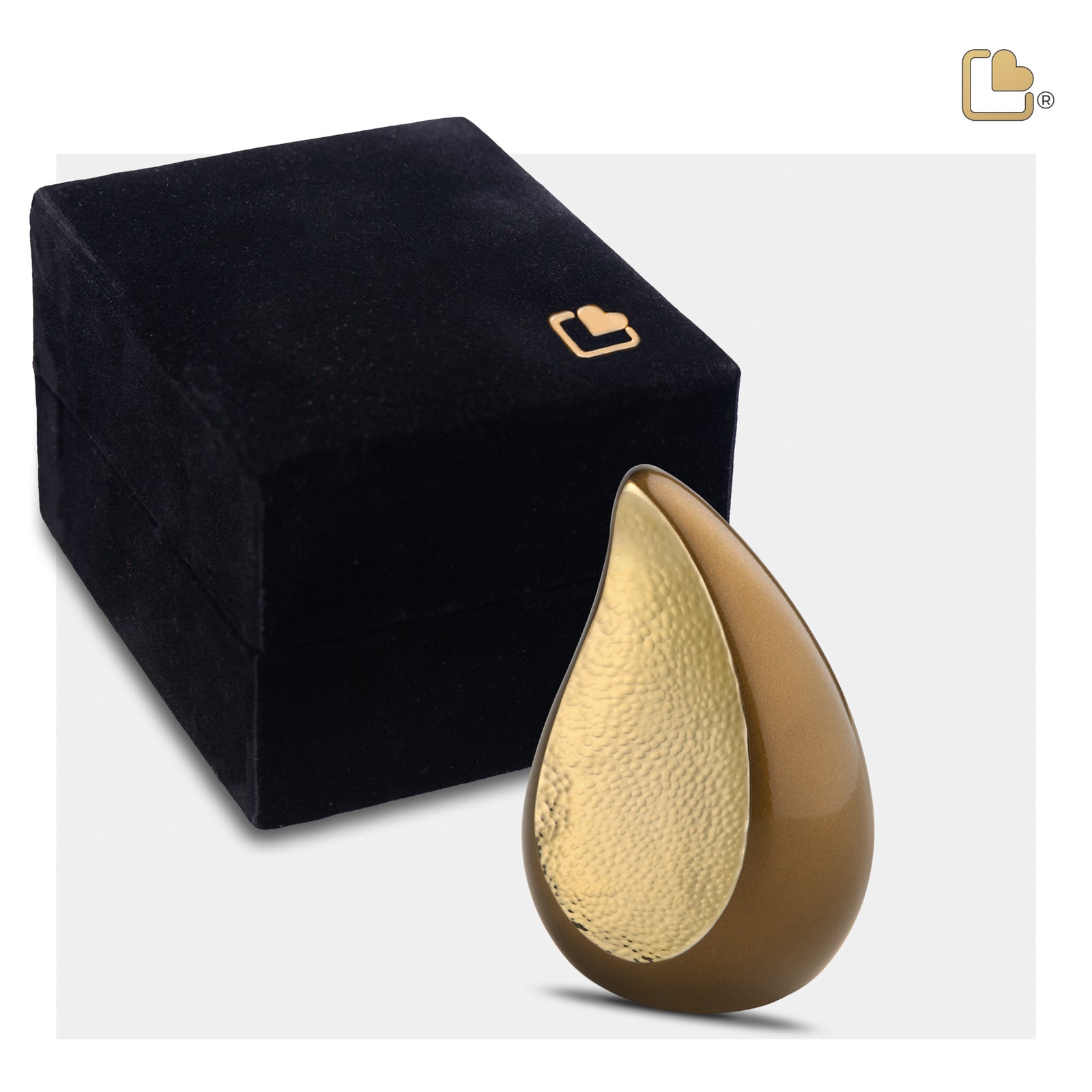 K581 TearDrop Keepsake Urn Bronze & Hmd Gold