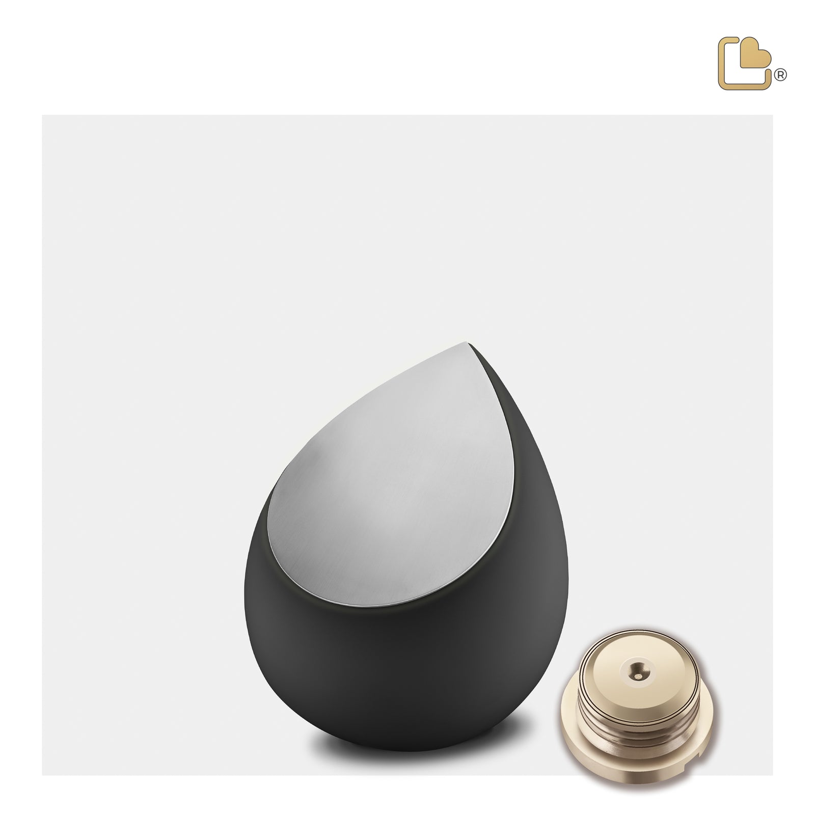K583 Drop Keepsake Urn Black & Bru Pewter