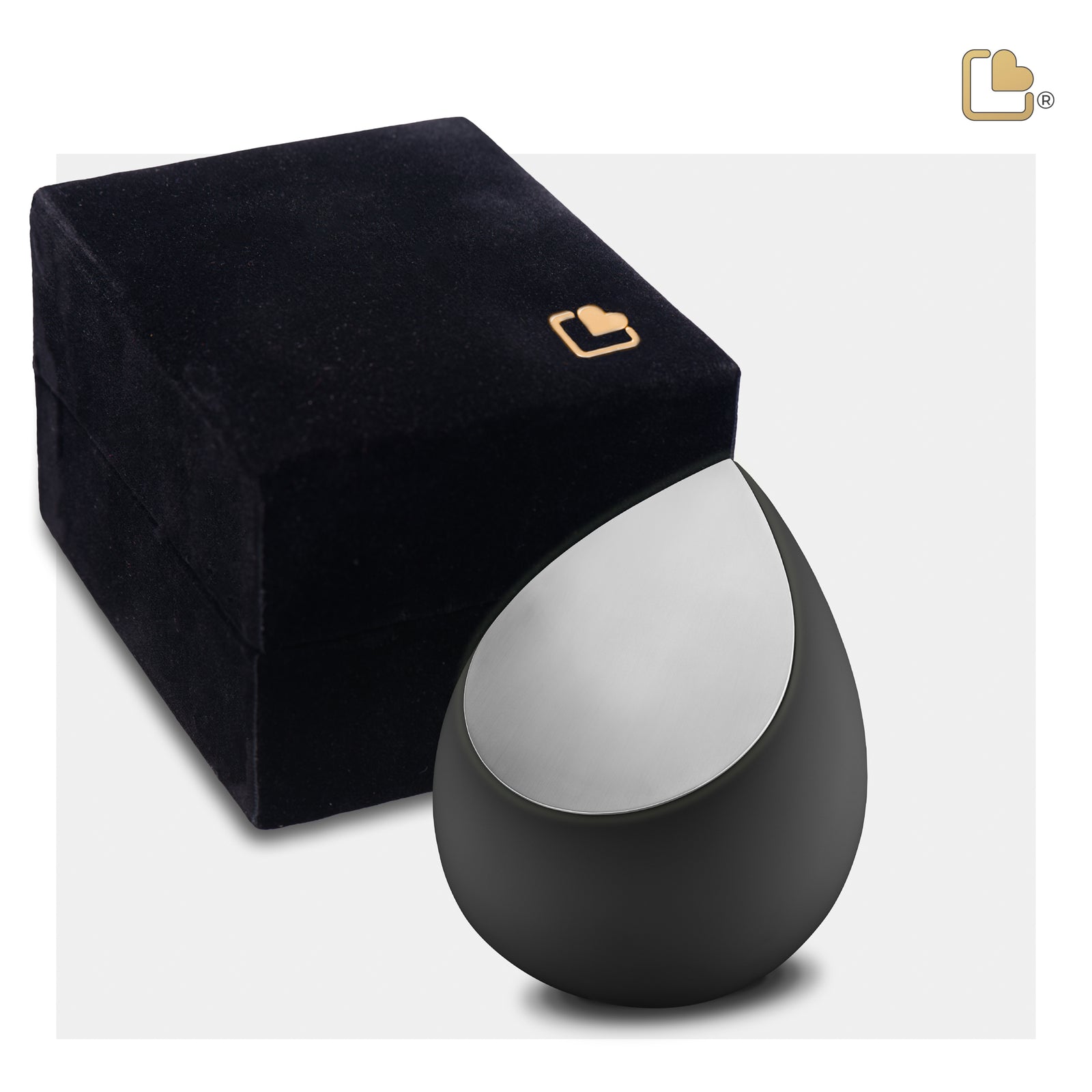 K583 Drop Keepsake Urn Black & Bru Pewter