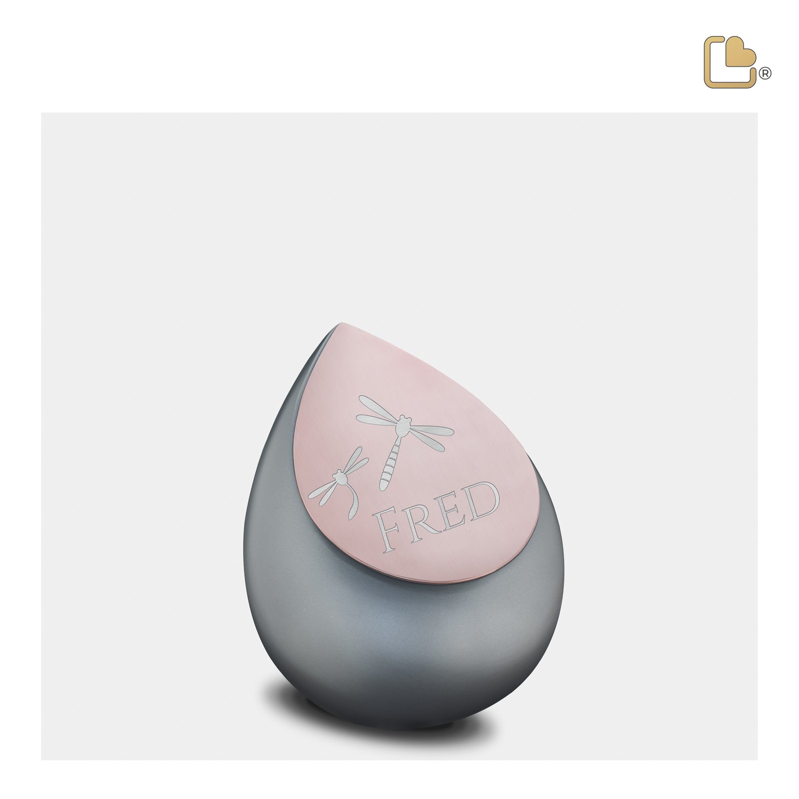 K584 Drop Keepsake Urn French Grey & Bru RoseGold