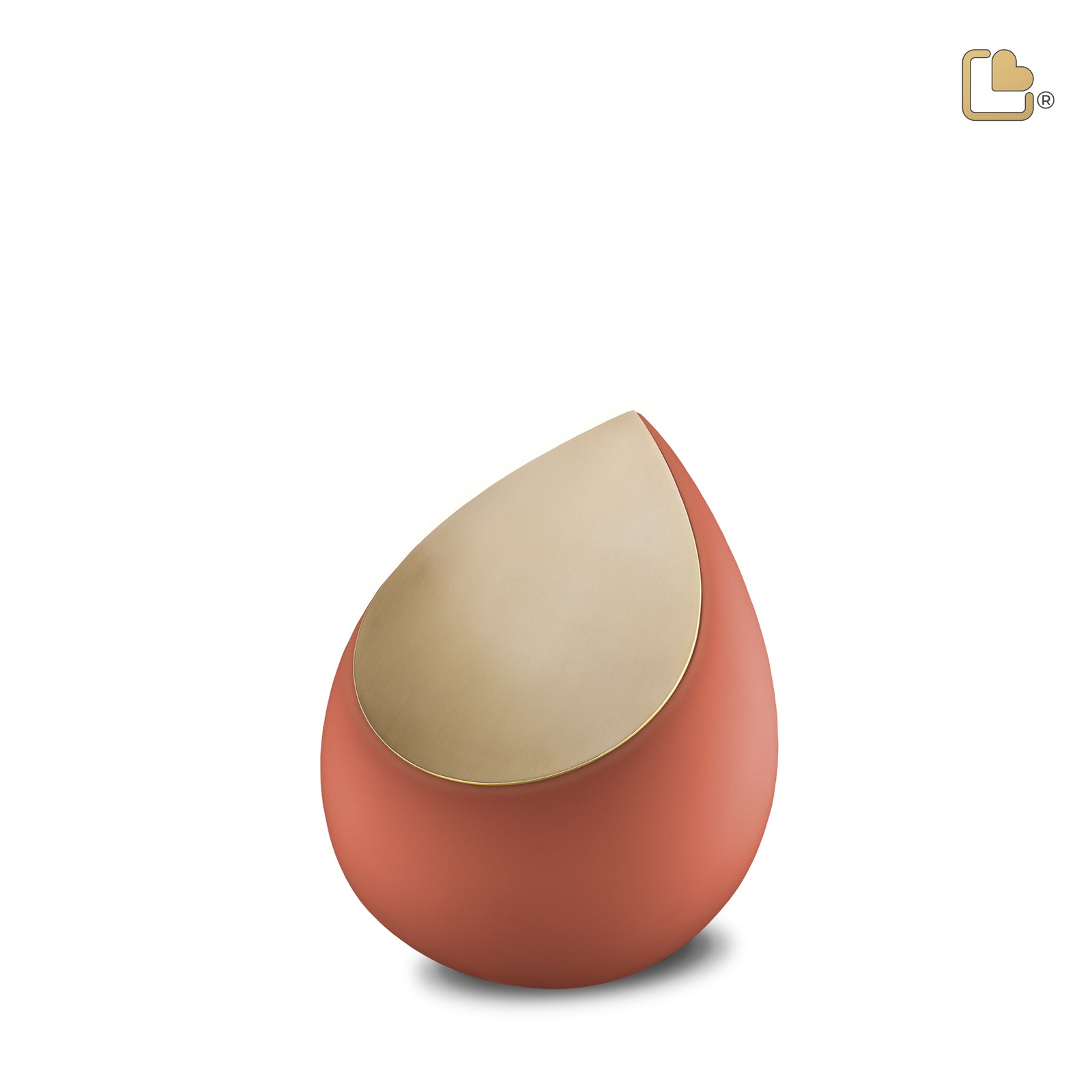 K587 Drop Keepsake Urn Terracotta & Bru Gold