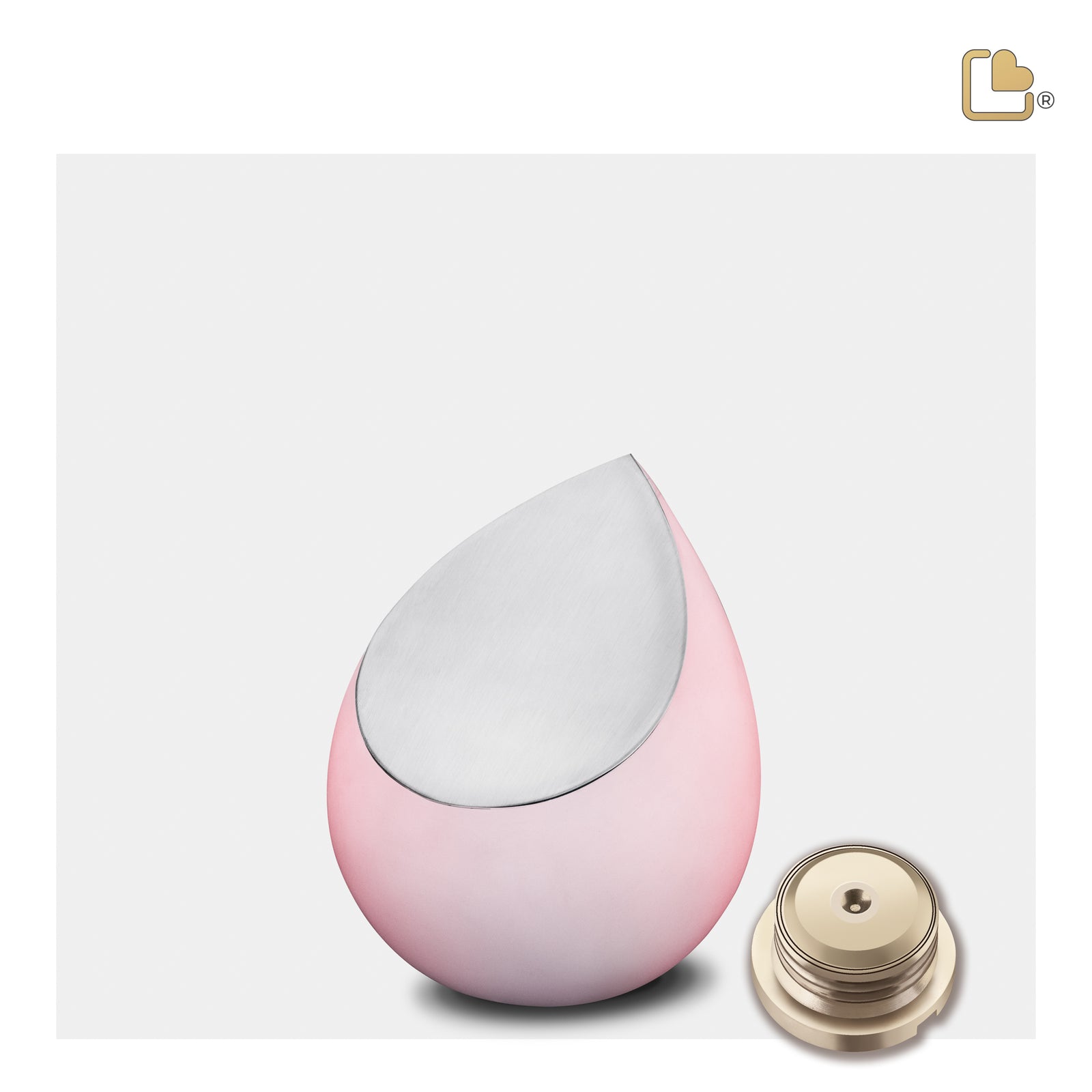K588 Drop Keepsake Urn Pink & Bru Pewter