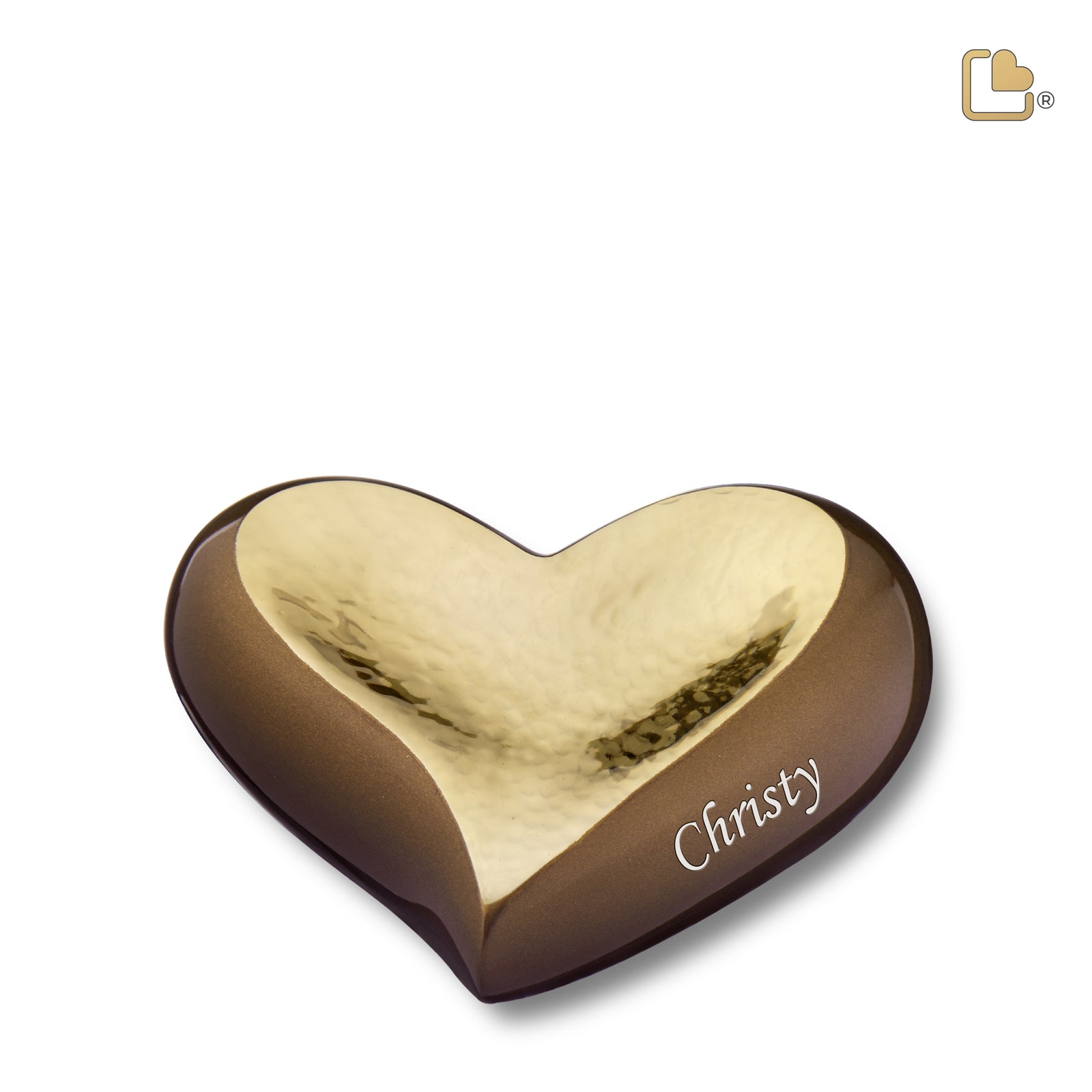 K610 Heart Keepsake Urn Bronze & Hmd Gold