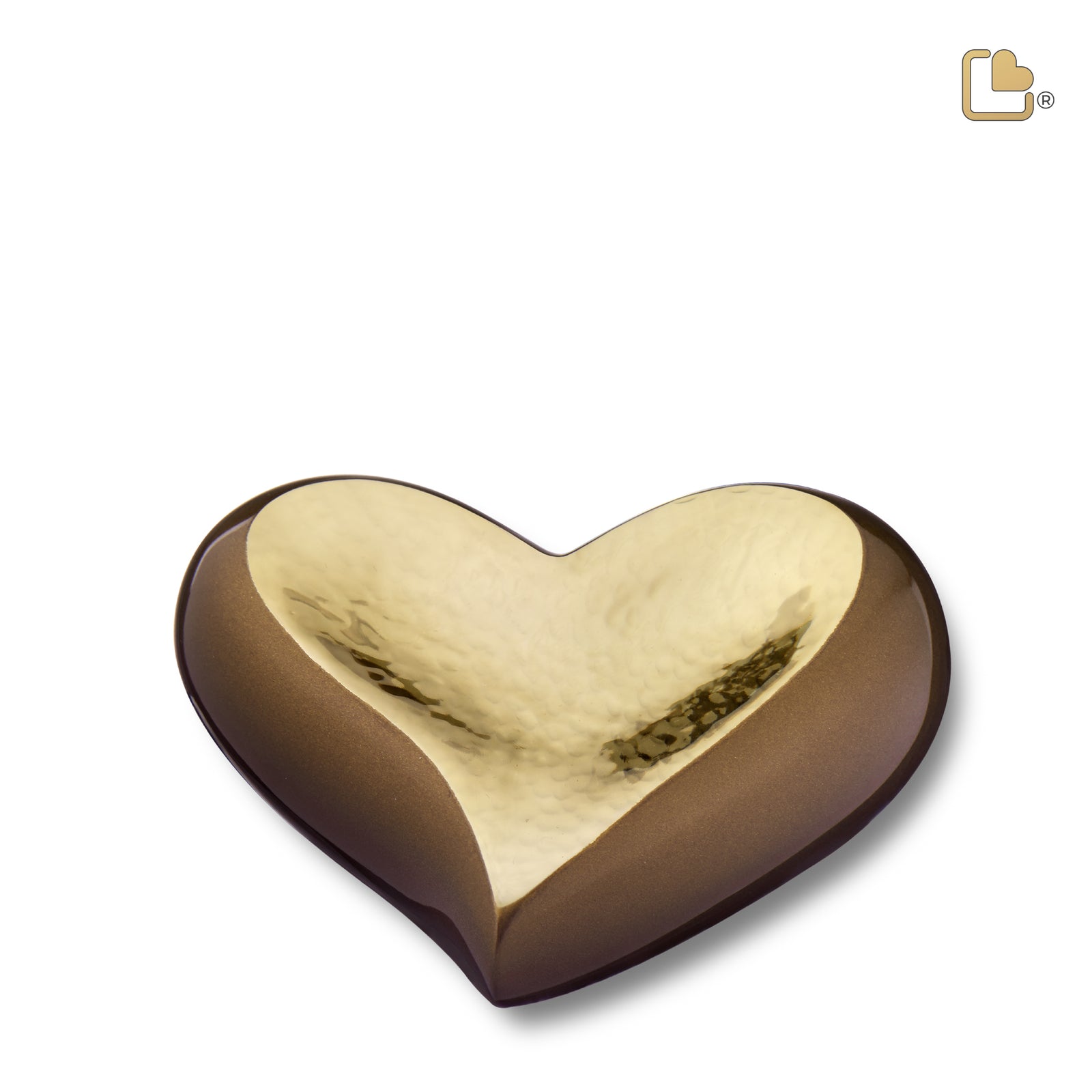 K610 Heart Keepsake Urn Bronze & Hmd Gold