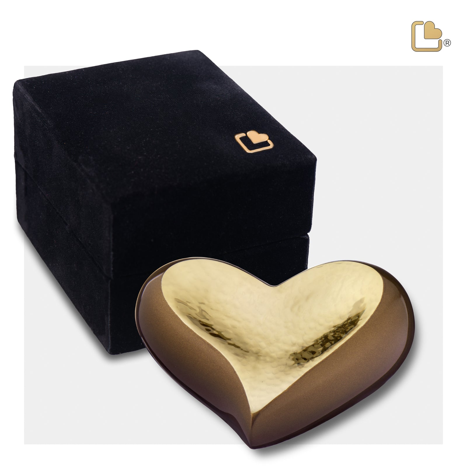 K610 Heart Keepsake Urn Bronze & Hmd Gold