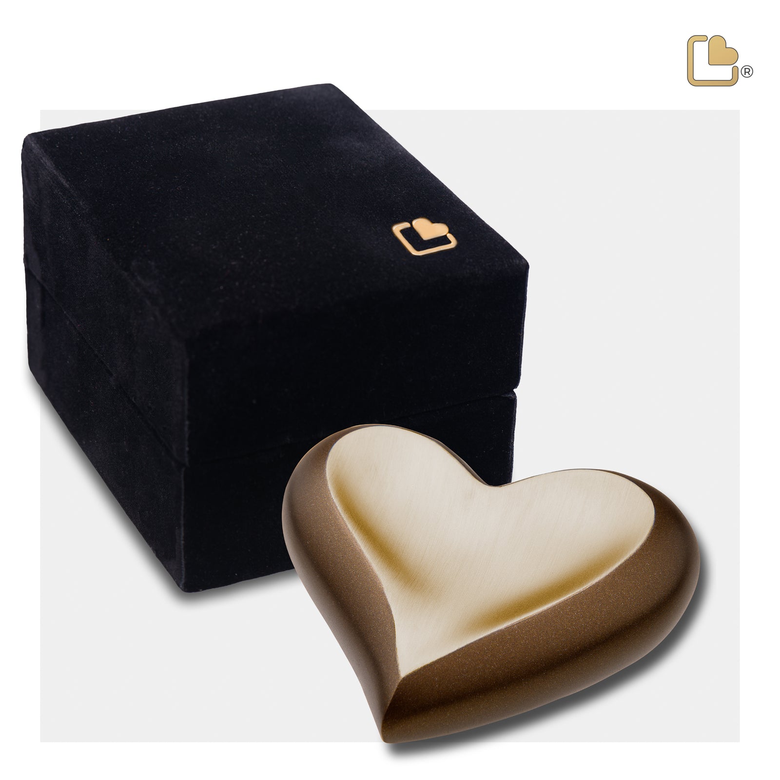 K613 Heart Keepsake Urn Auburn & Bru Gold
