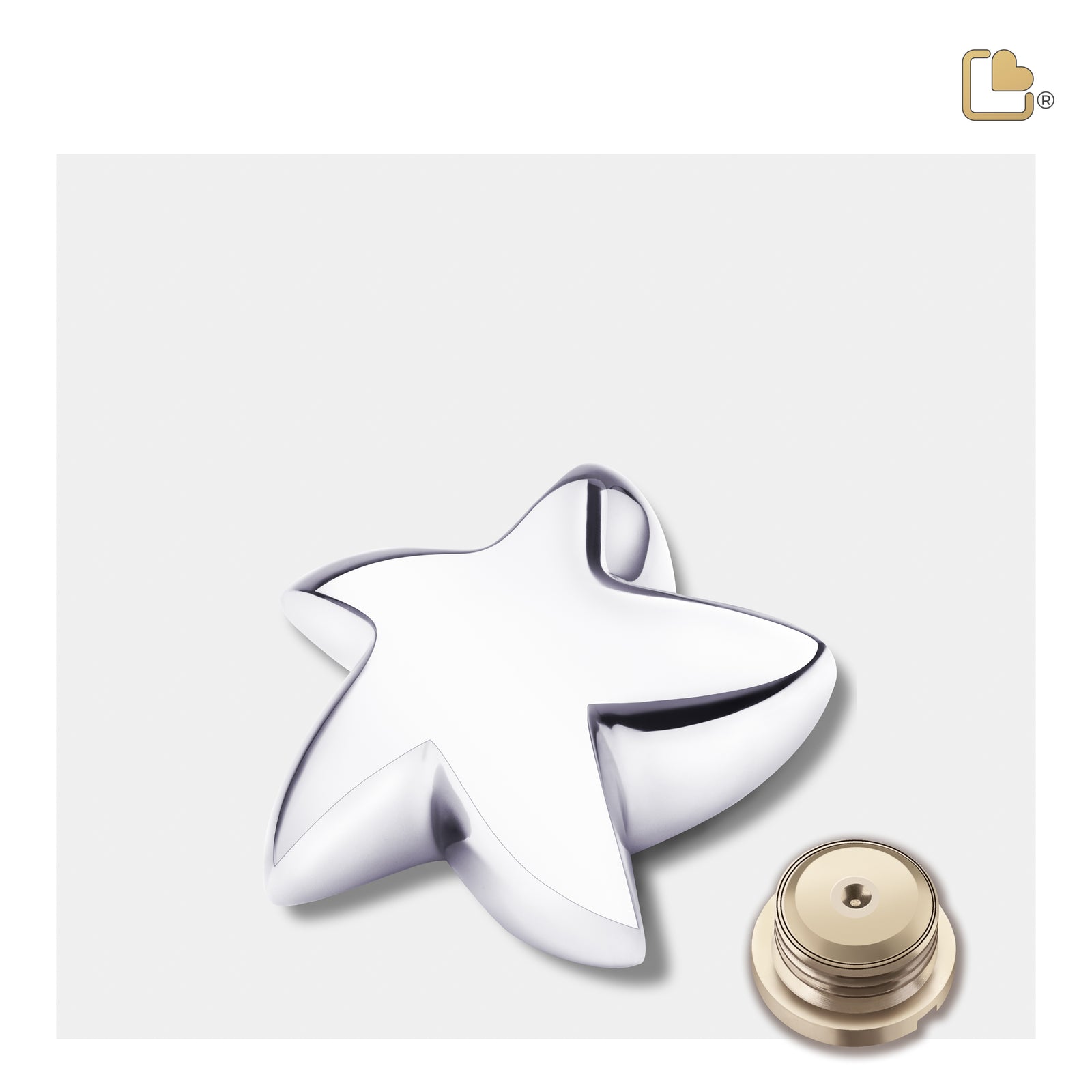 K621 Angelic Star Keepsake Urn Pol Silver
