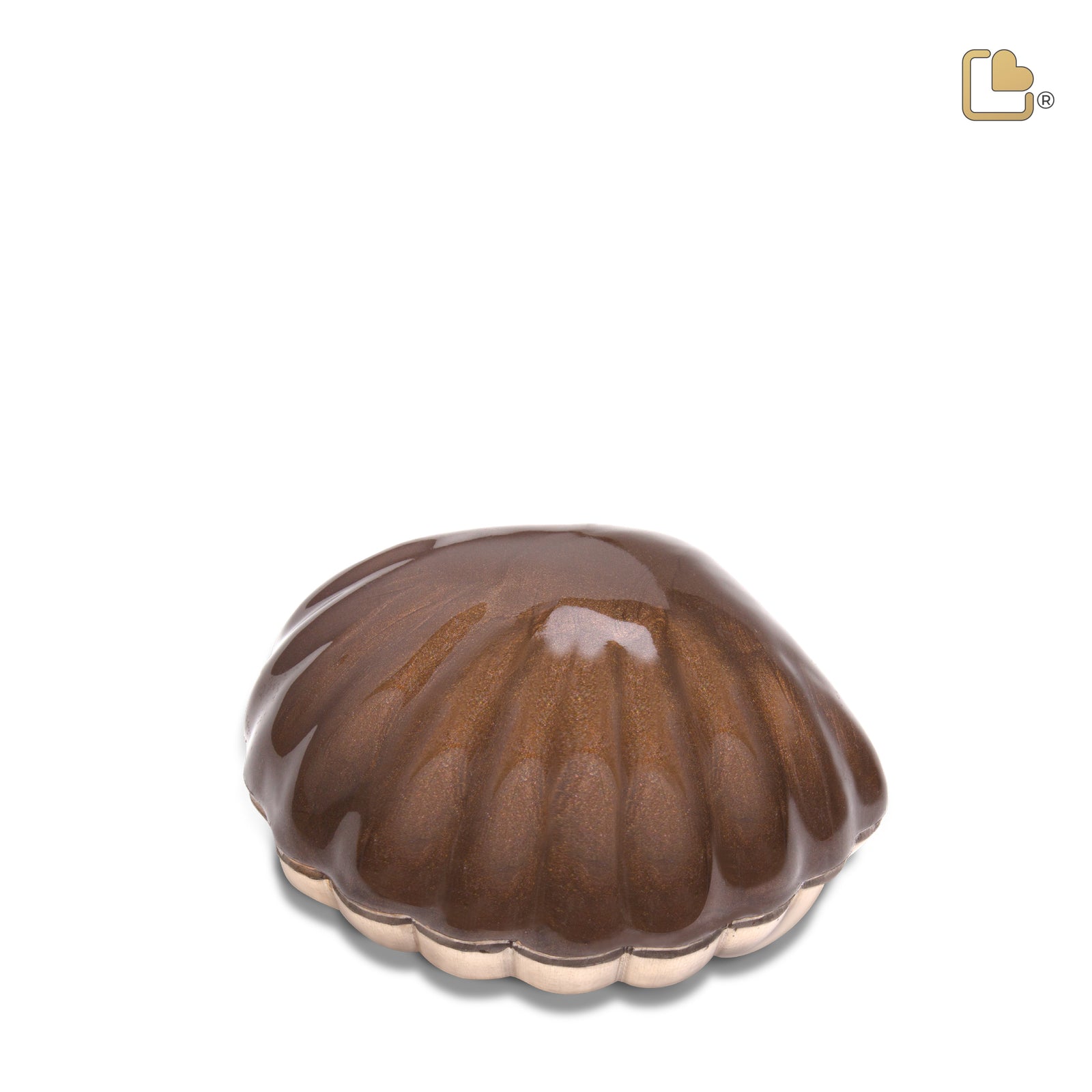 K640 Shell Keepsake Urn Pearl Bronze & Bru Gold